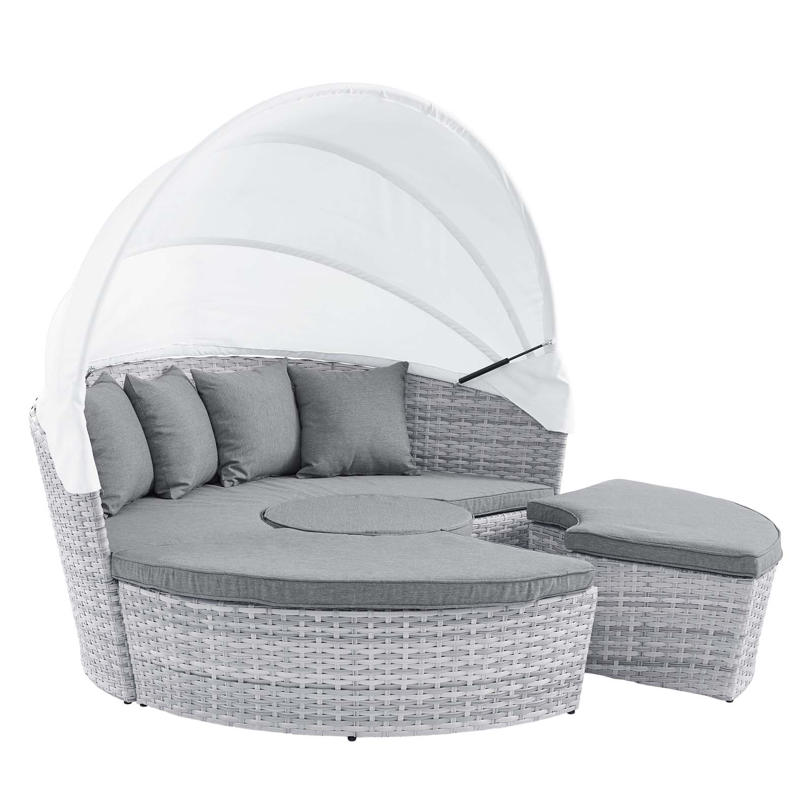 Modway Furniture Scottsdale Light Gray Canopy Outdoor Patio Daybed