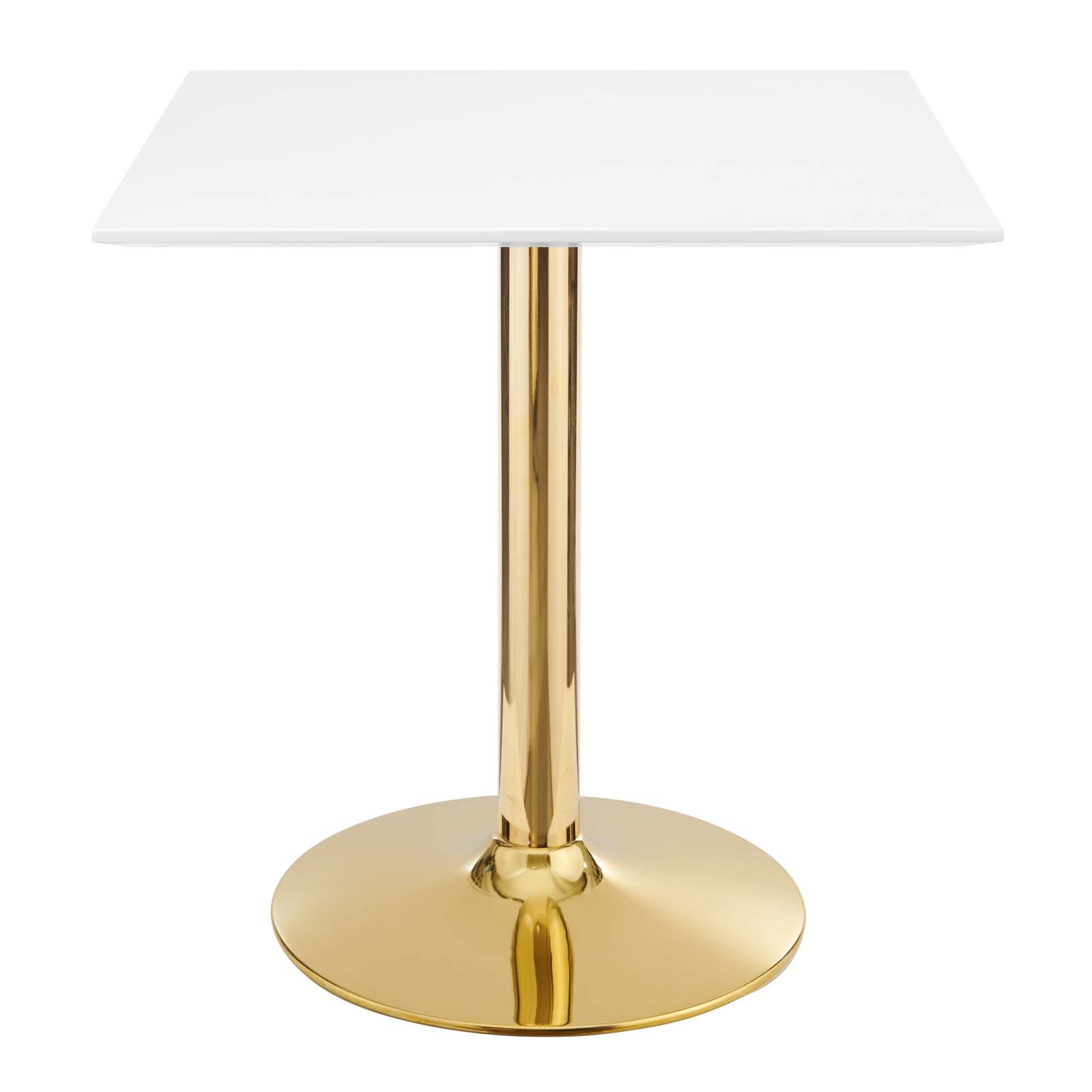 Modway Furniture Verne Gold White 28 Inch Square Dining Table