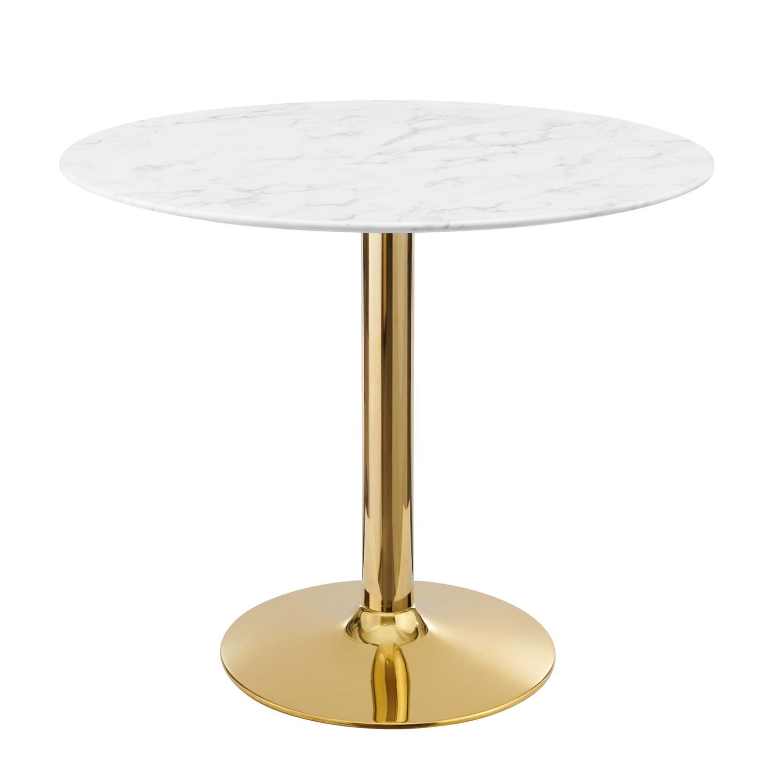 Modway Furniture Verne Gold White Marble 35 Inch Dining Table
