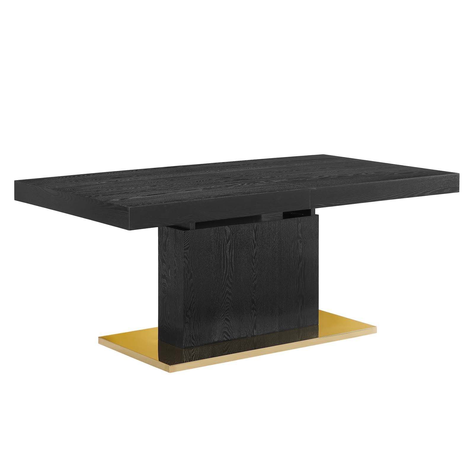 Modway Furniture Vector Black Gold Expandable Dining Table