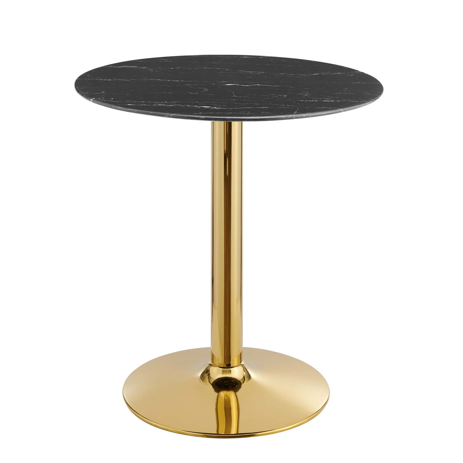 Modway Furniture Verne Gold Black Marble 28 Inch Dining Table
