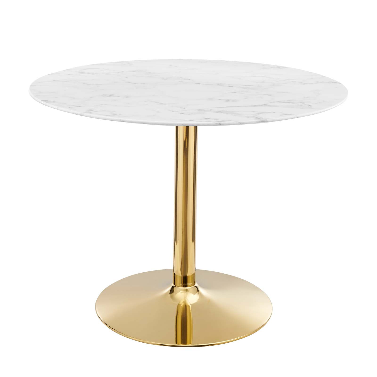 Modway Furniture Verne Gold White Marble 40 Inch Dining Table