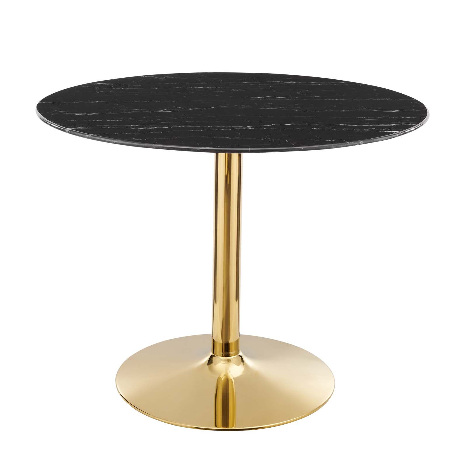 Modway Furniture Verne Gold Black Marble 40 Inch Dining Table
