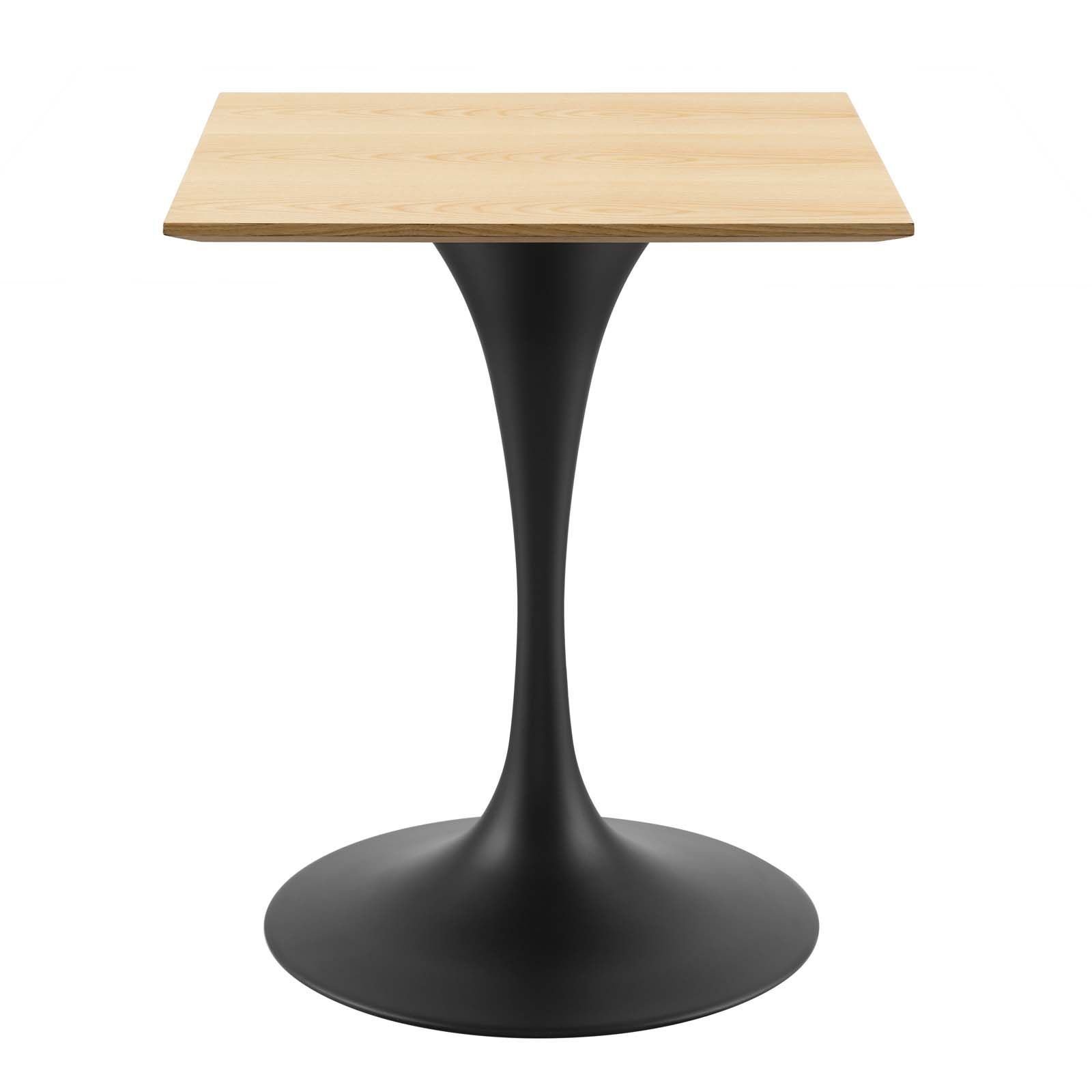 Modway Furniture Lippa Black Natural 24 Inch Square Dining Table