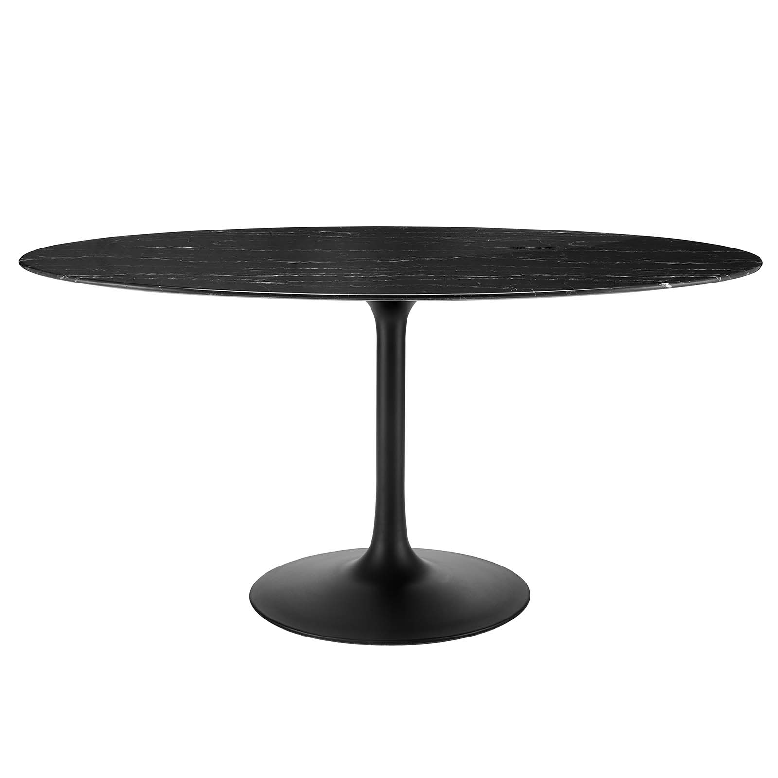 Modway Furniture Lippa Black Marble 60 Inch Oval Dining Table