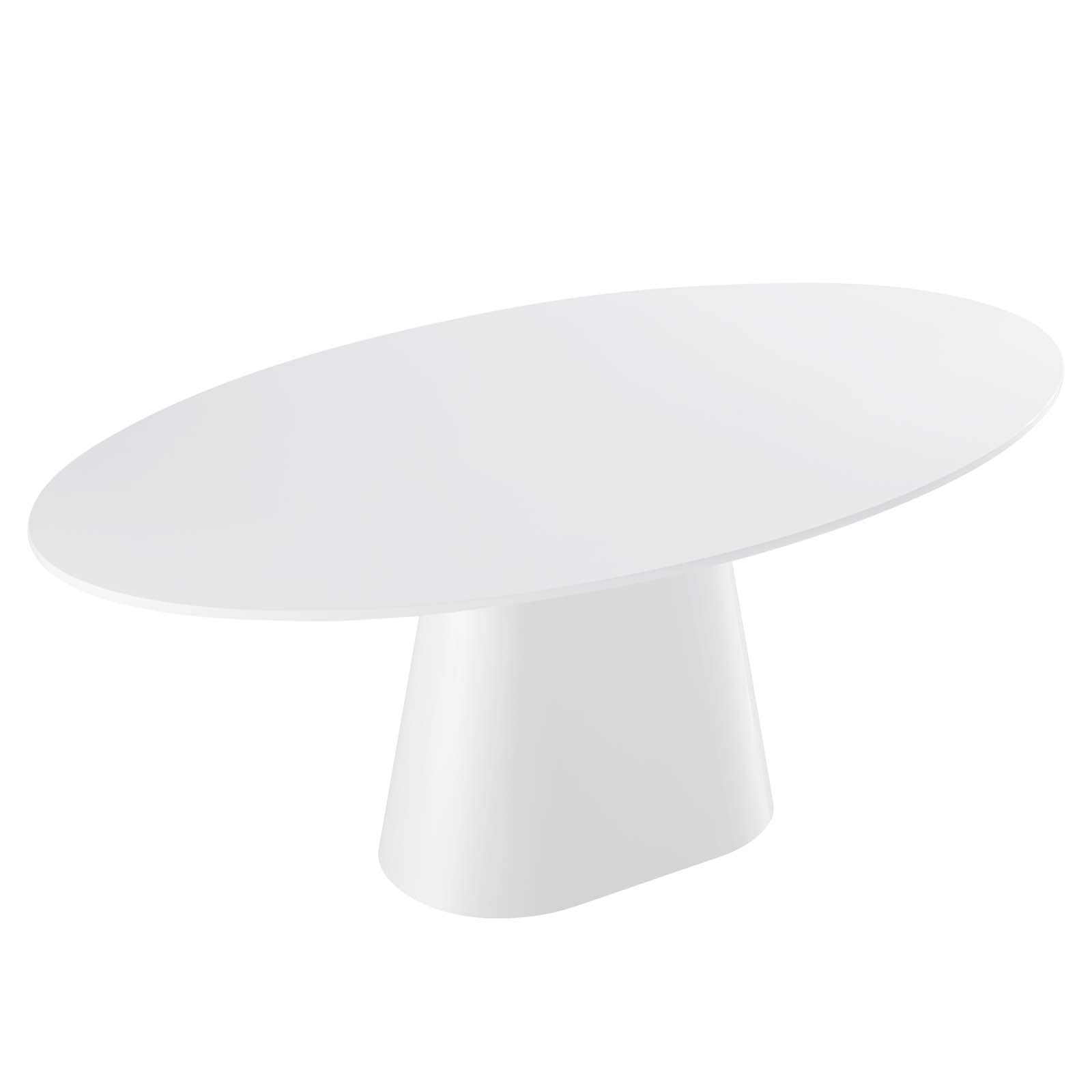 Modway Furniture Provision White 75 Inch Oval Dining Table