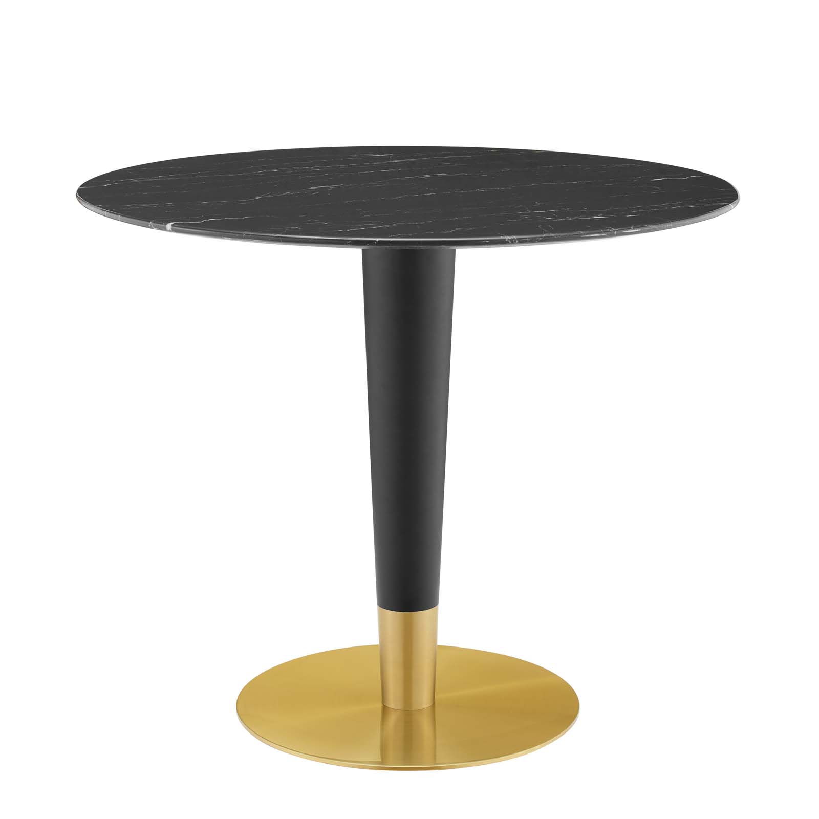 Modway Furniture Zinque Gold Black Marble 36 Inch Dining Table