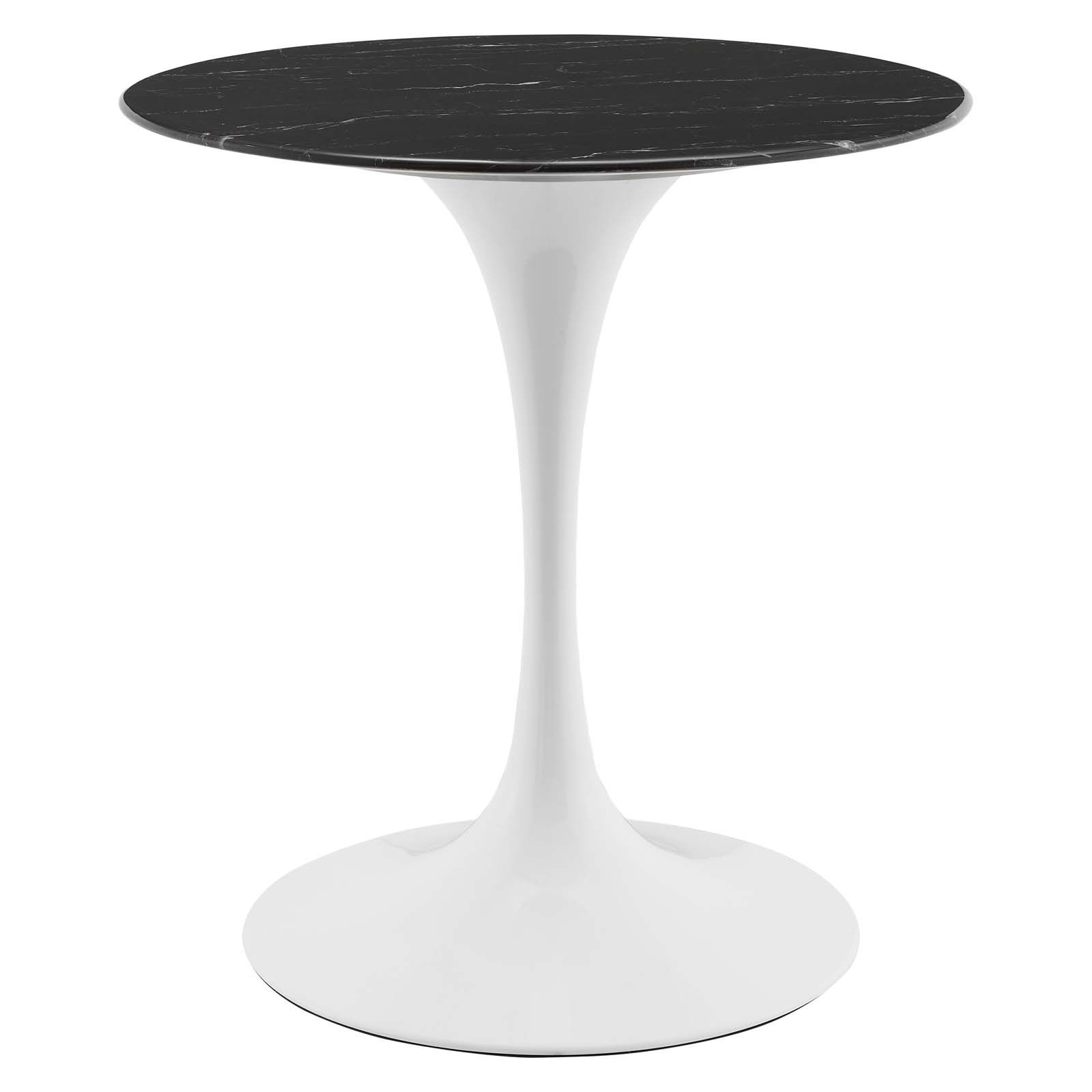 Modway Furniture Lippa White Black Marble 28 Inch Dining Table
