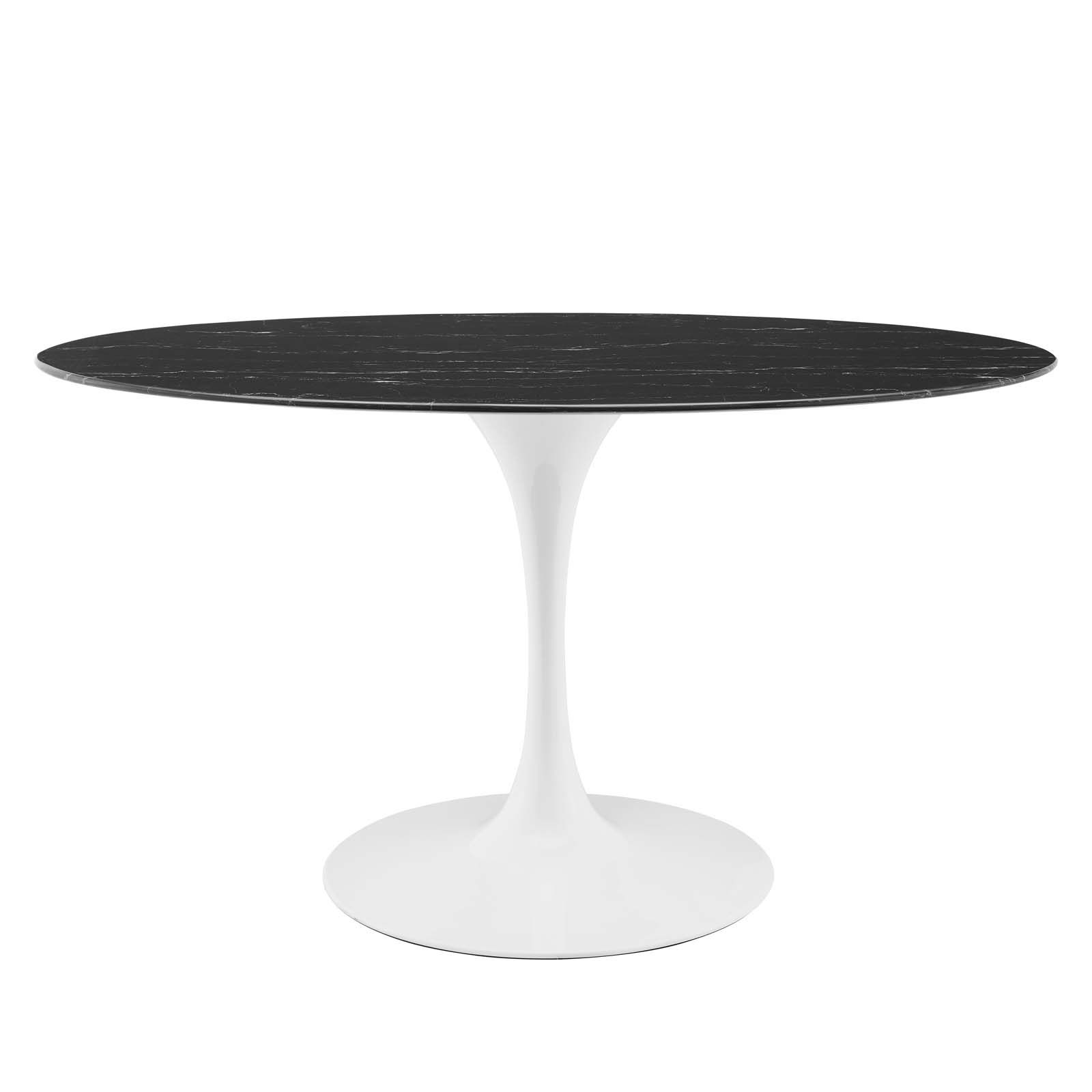 Modway Furniture Lippa White Black Marble 54 Inch Dining Table