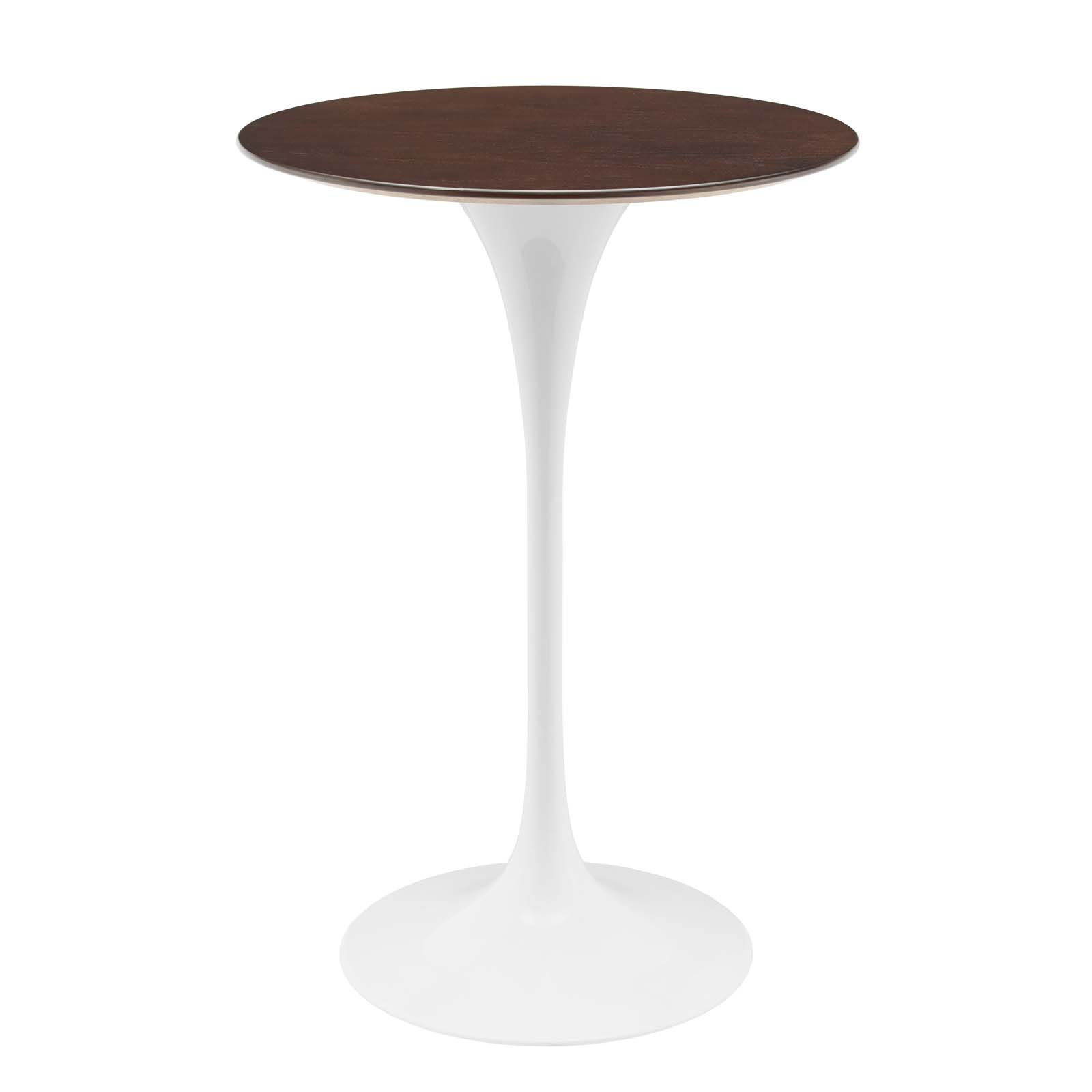 Modway Furniture Lippa White Cherry Walnut 28 Inch Bar Table