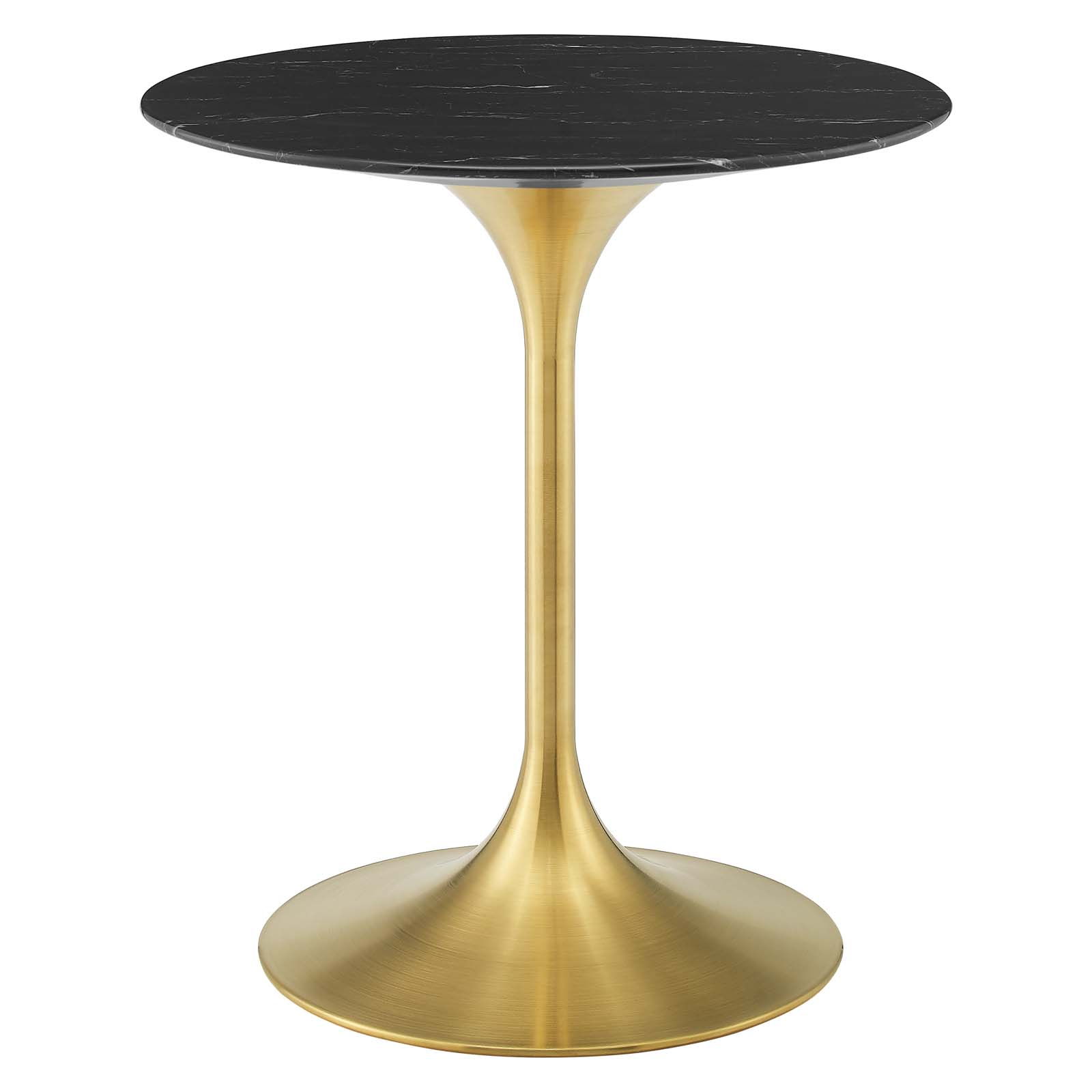 Modway Furniture Lippa Gold Black Marble 28 Inch Dining Table