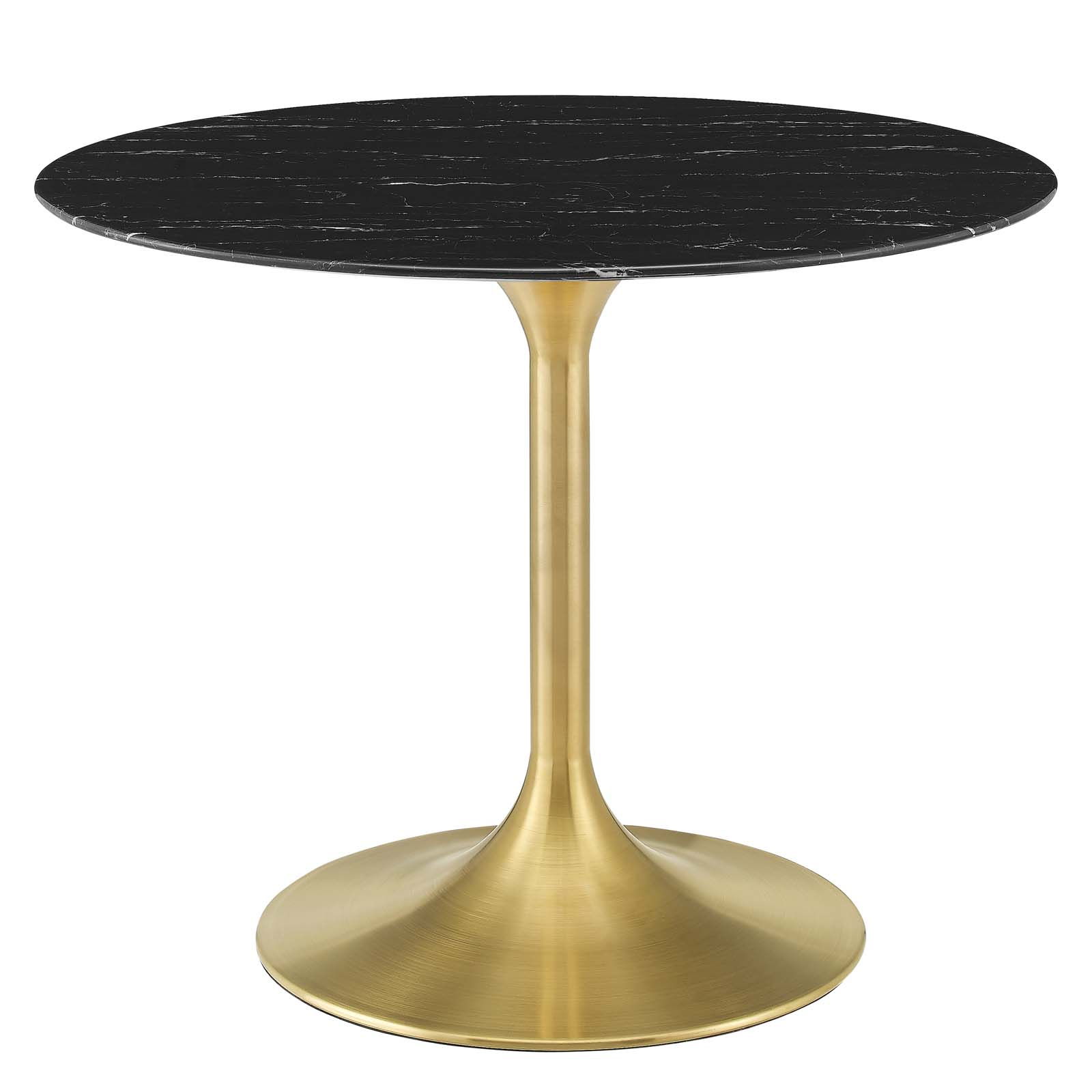 Modway Furniture Lippa Gold Black Marble 40 Inch Dining Table