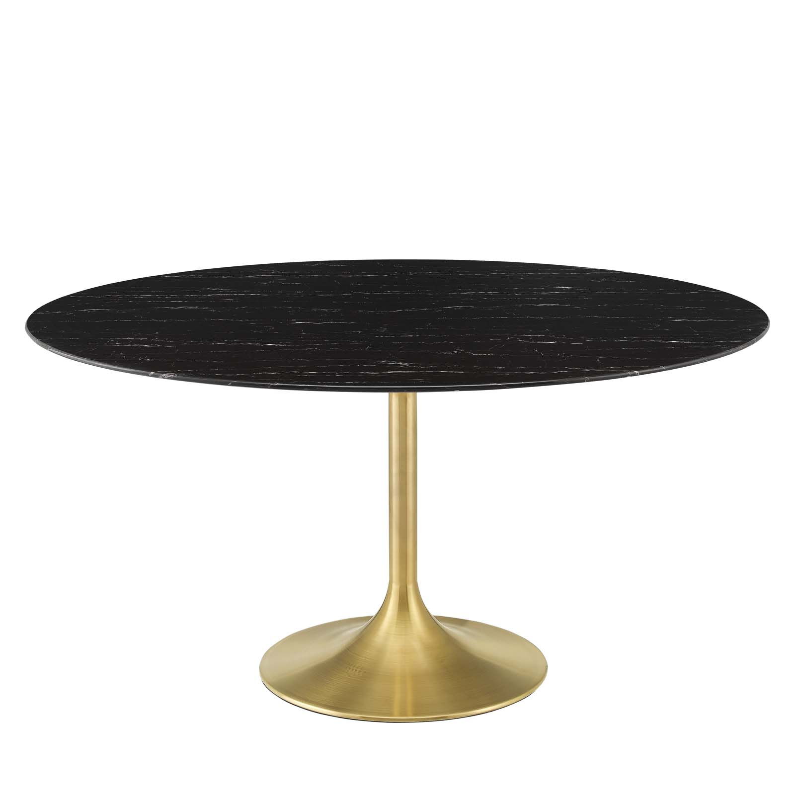 Modway Furniture Lippa Gold Black Marble 60 Inch Dining Table