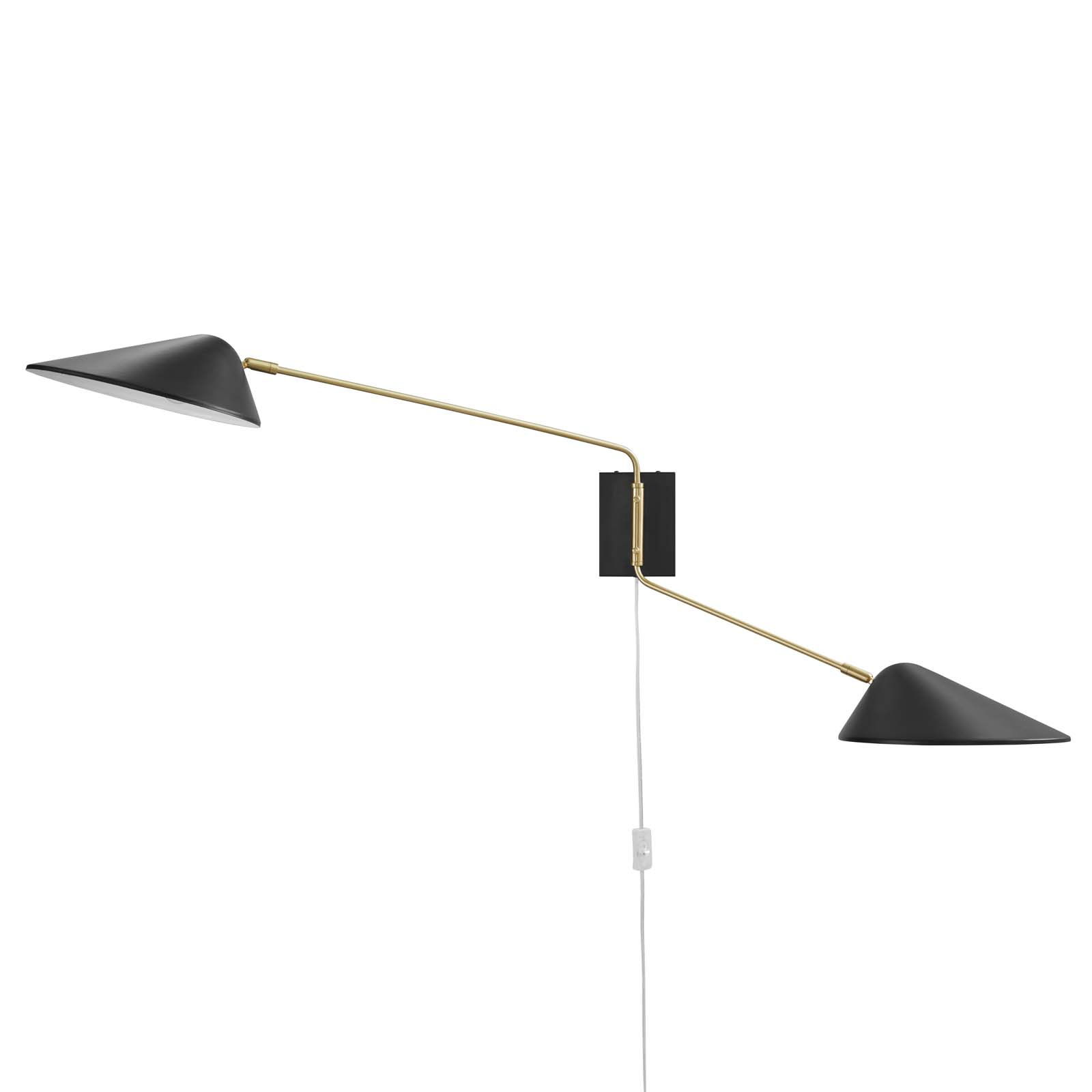 Modway Furniture Journey Black 2 Light Swing Arm Wall Sconce