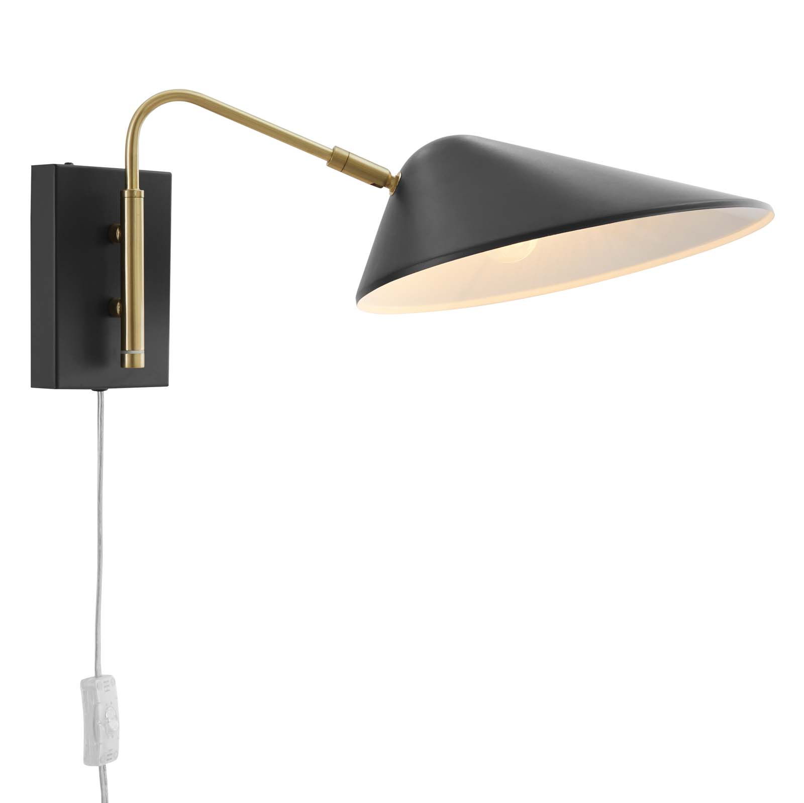 Modway Furniture Journey Black 7 Inch Swing Arm Wall Sconce