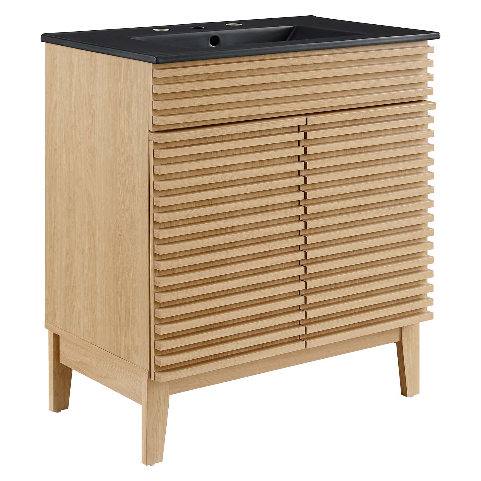Modway Furniture Render Oak Black 30 Inch Bathroom Vanity