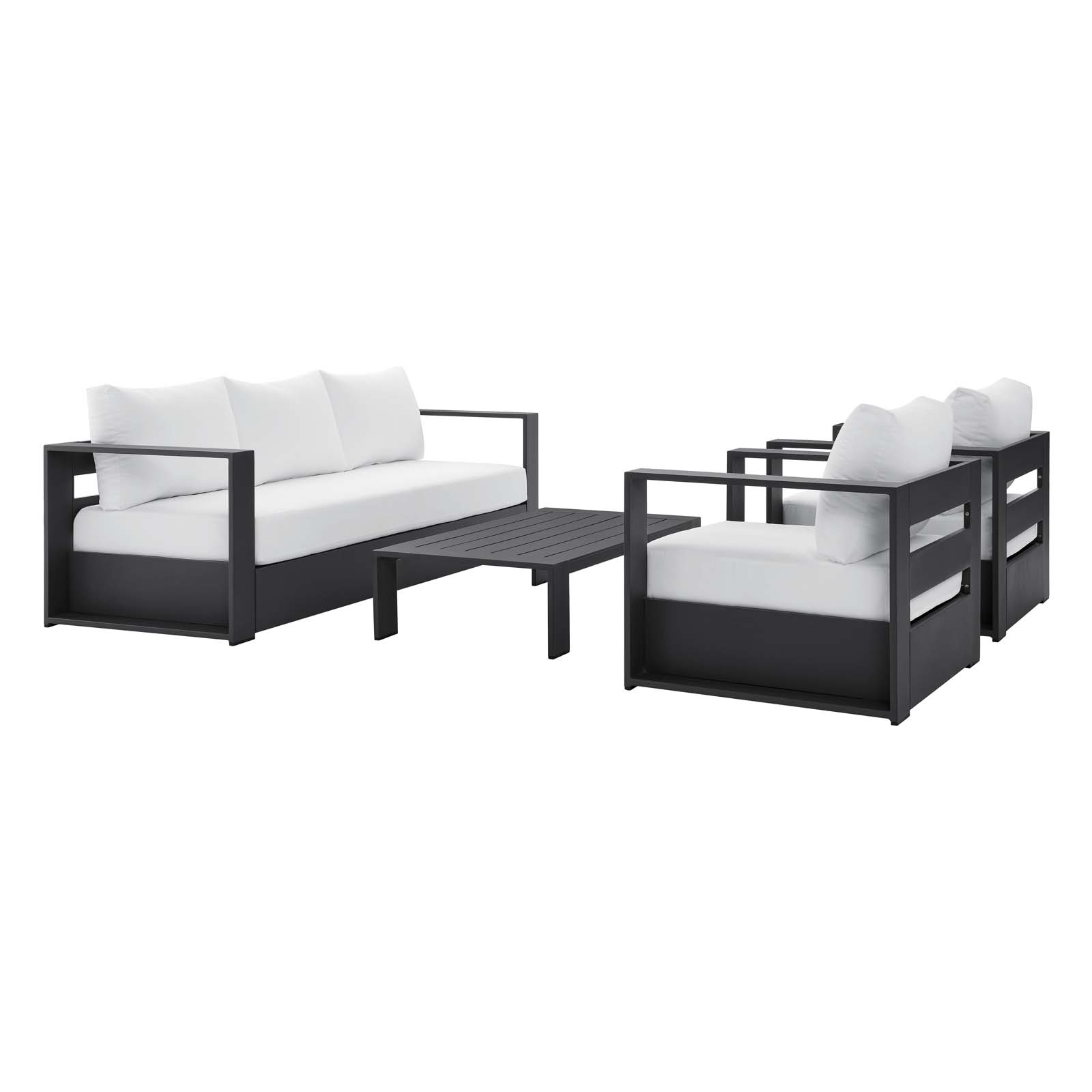 Modway Furniture Tahoe Gray White Outdoor Patio 4pc Set