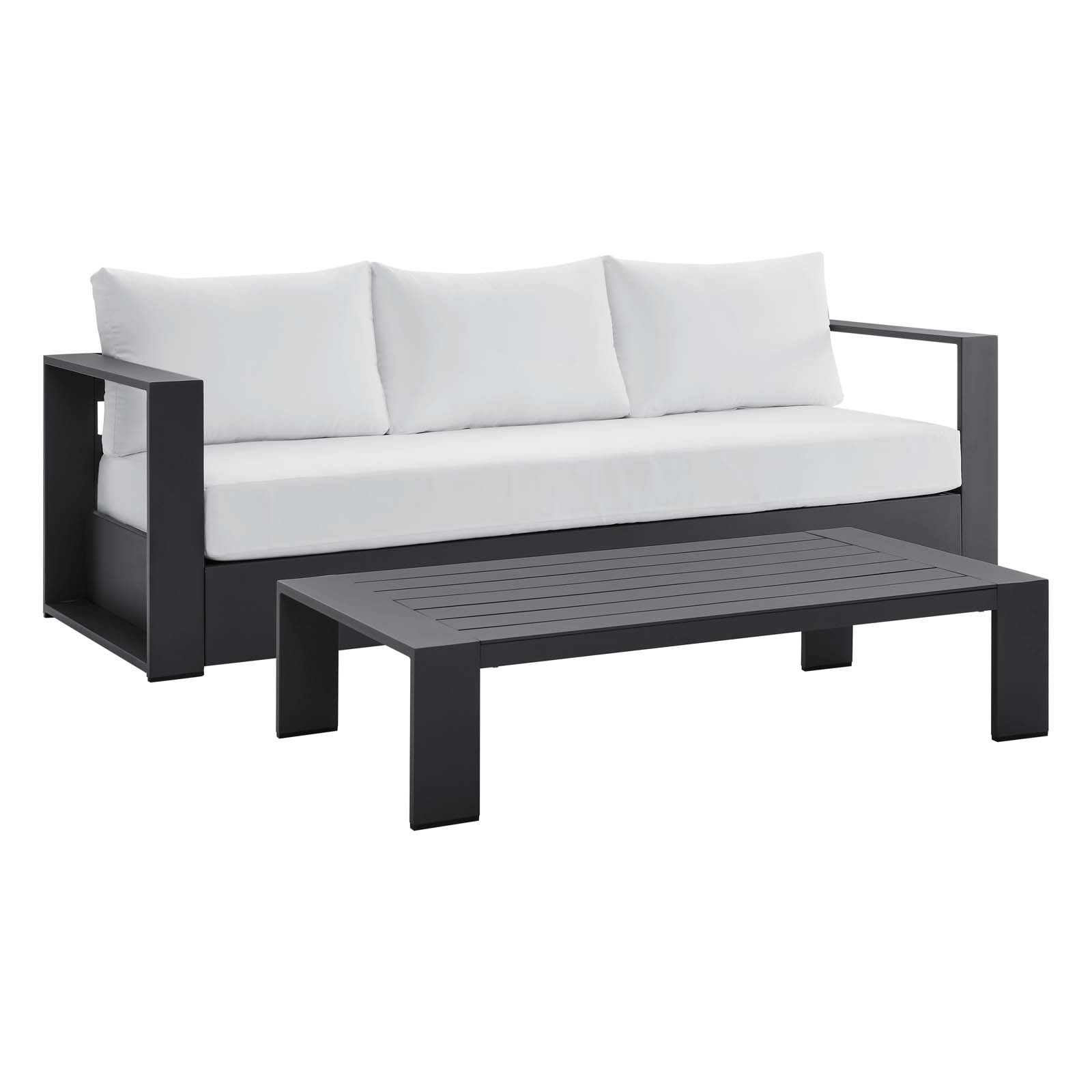Modway Furniture Tahoe Gray White Outdoor Patio 2pc Set