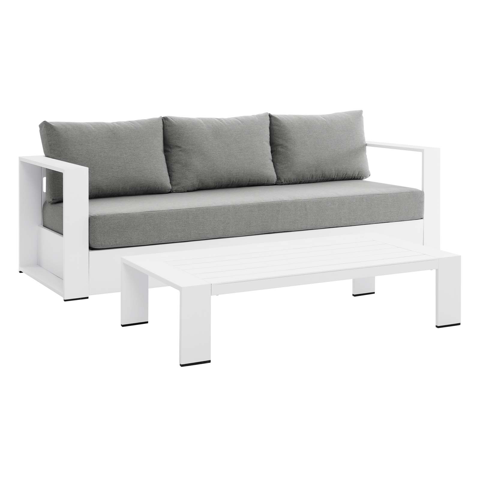 Modway Furniture Tahoe White Gray Outdoor Patio 2pc Set