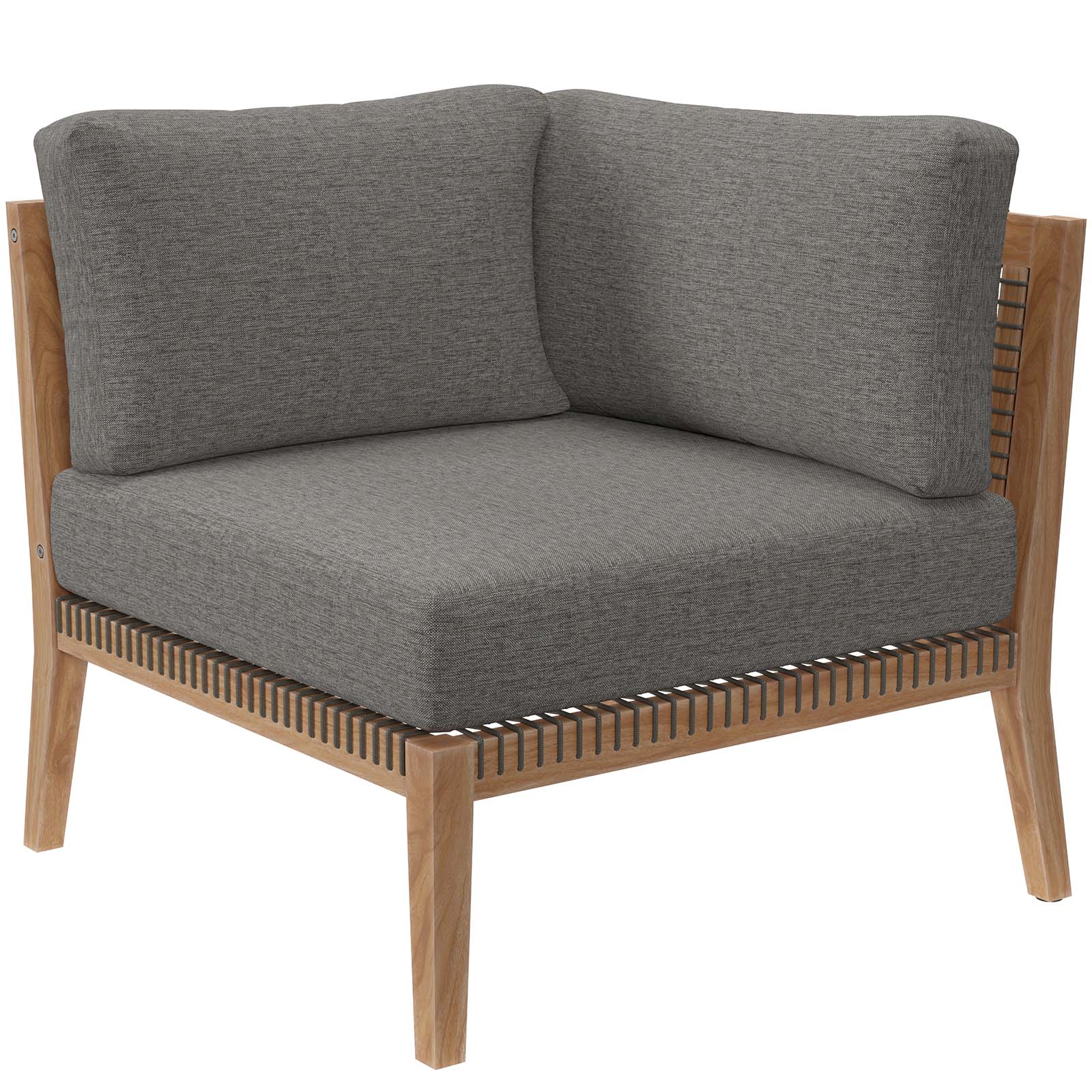 Modway Furniture Clearwater Gray Graphite Outdoor Patio Corner Chair