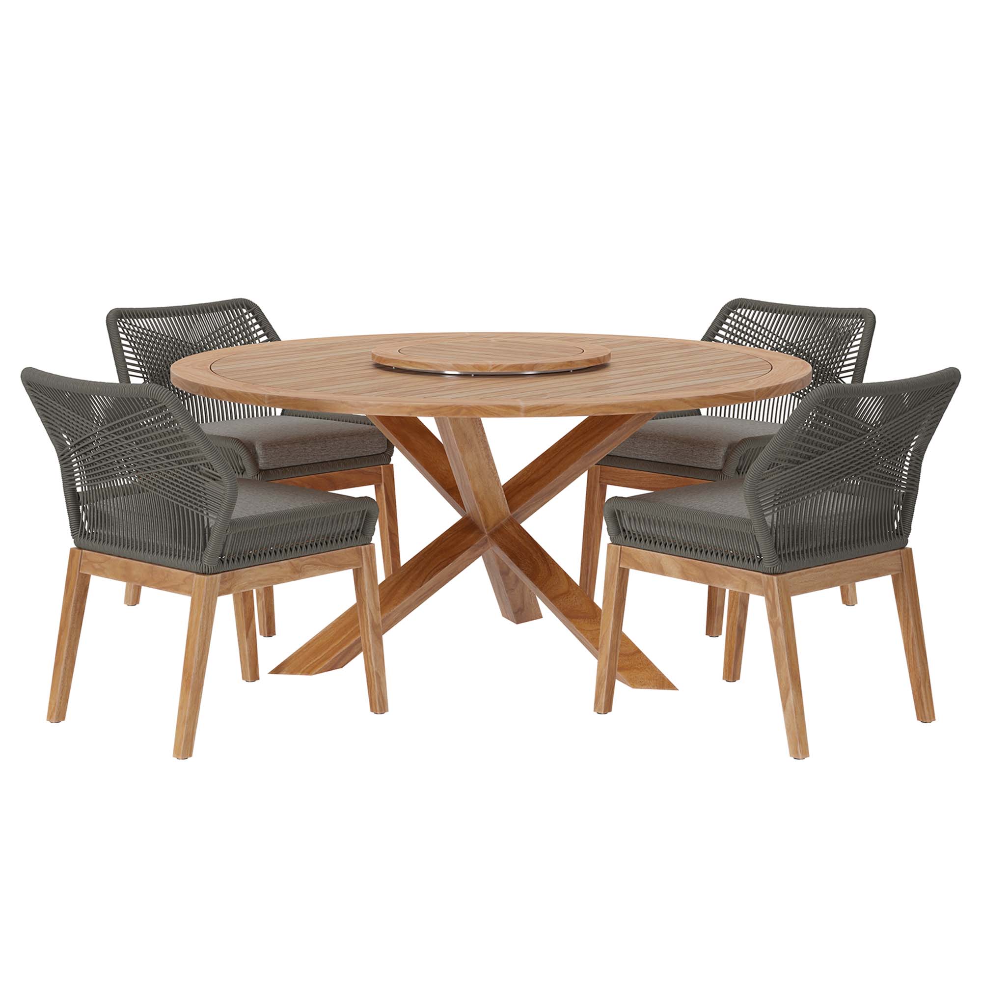 Modway Furniture Wellspring Gray Graphite 5pc Outdoor Patio Dining Set