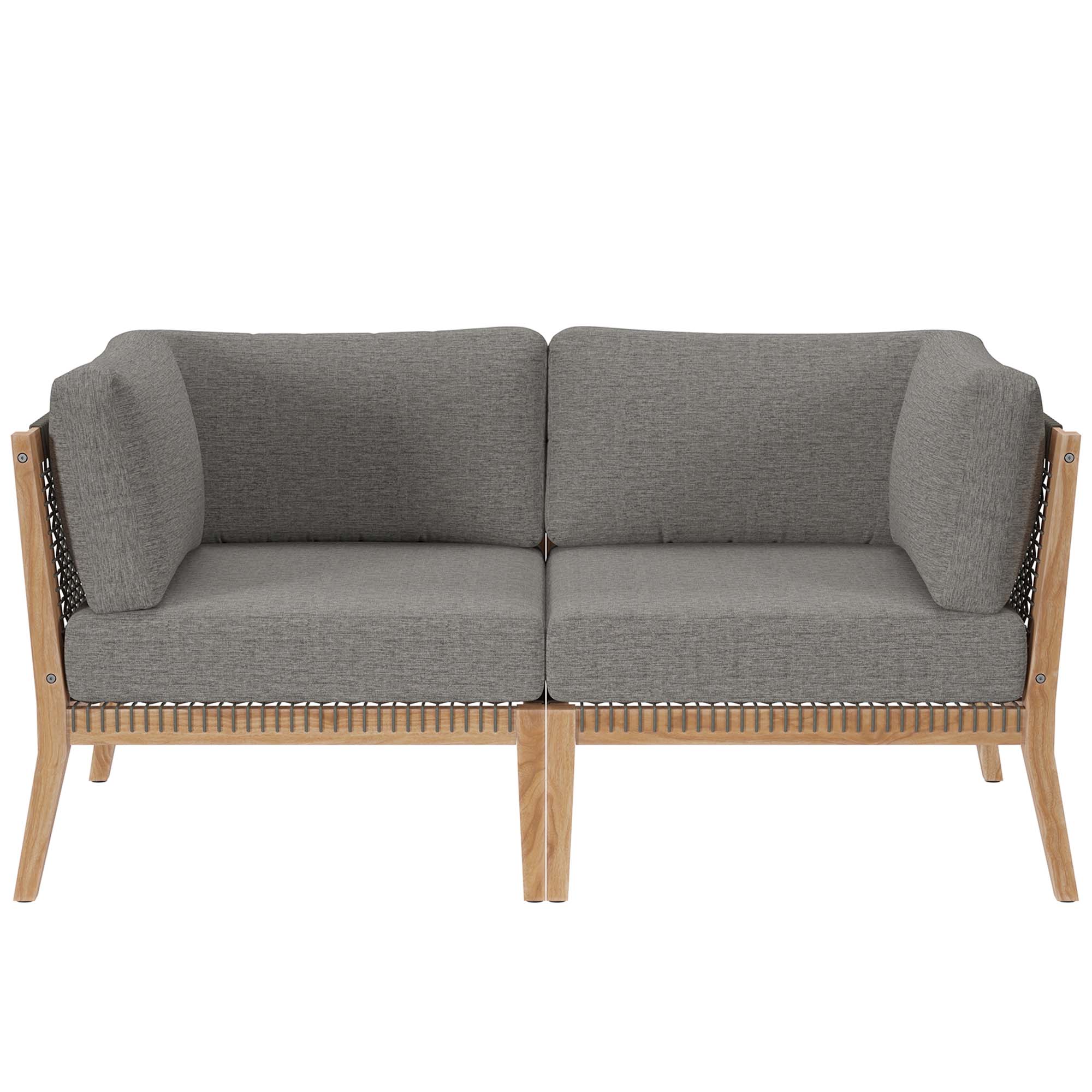 Modway Furniture Clearwater Gray Graphite Outdoor Patio Loveseat
