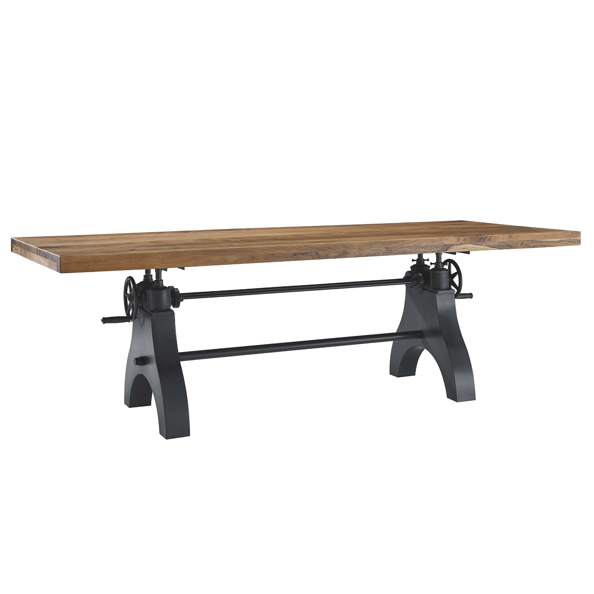 Modway Furniture Genuine Black Natural 96 Inch Adjustable Dining Table