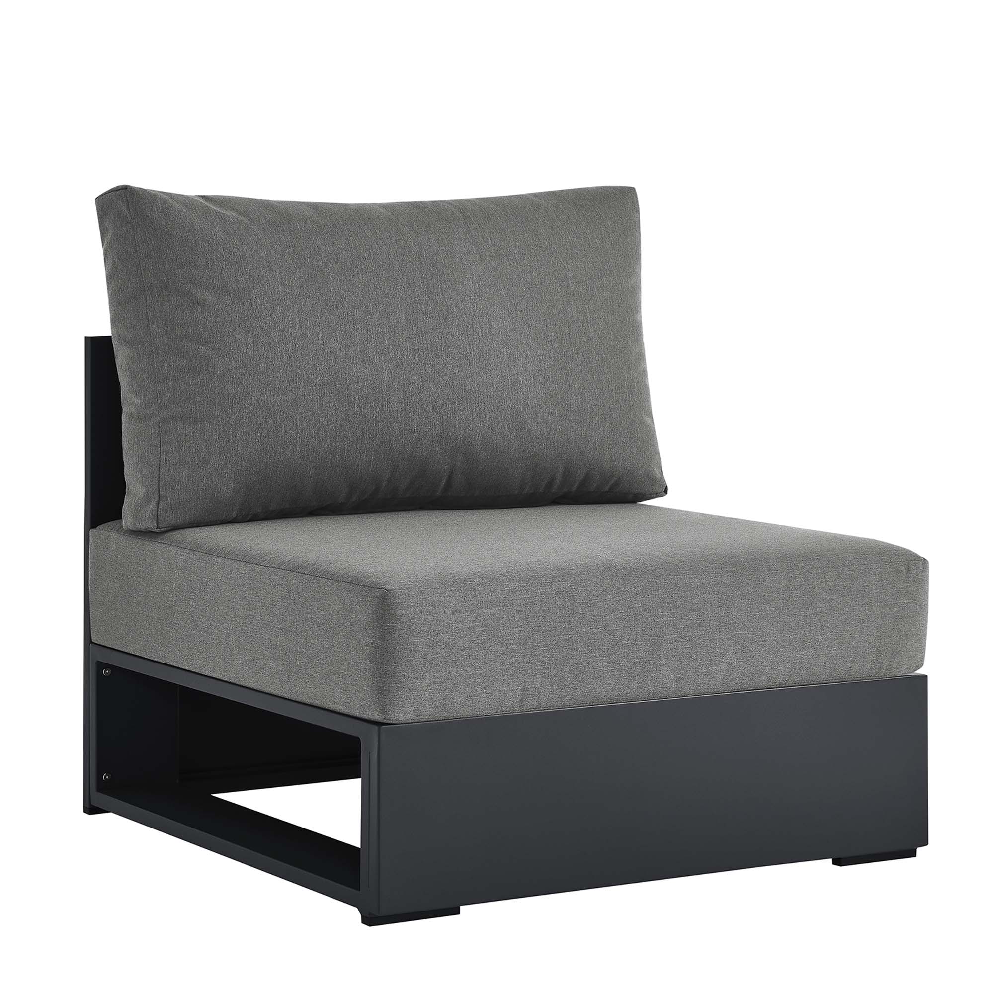 Modway Furniture Tahoe Gray Charcoal Outdoor Patio Modular Armless Chair