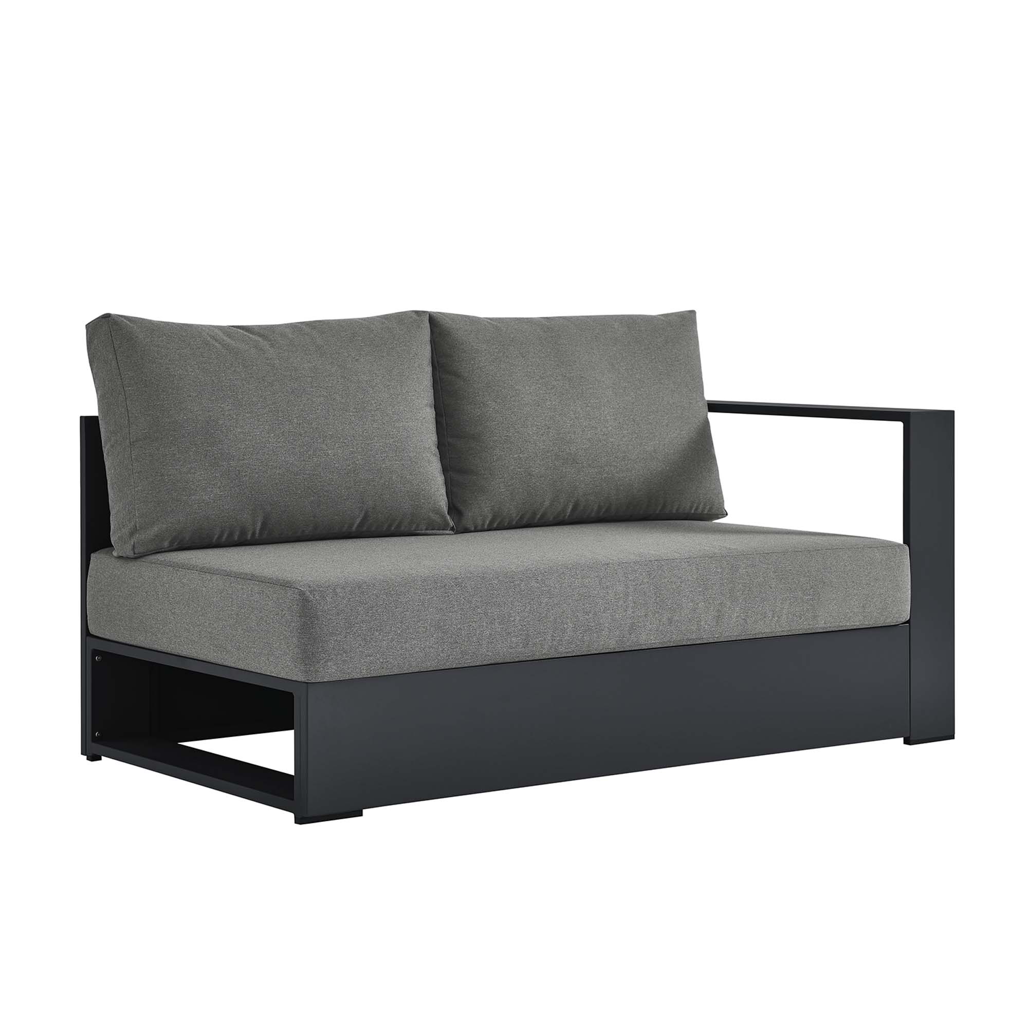 Modway Furniture Tahoe Gray Charcoal Outdoor Patio Modular Right Facing Lov...