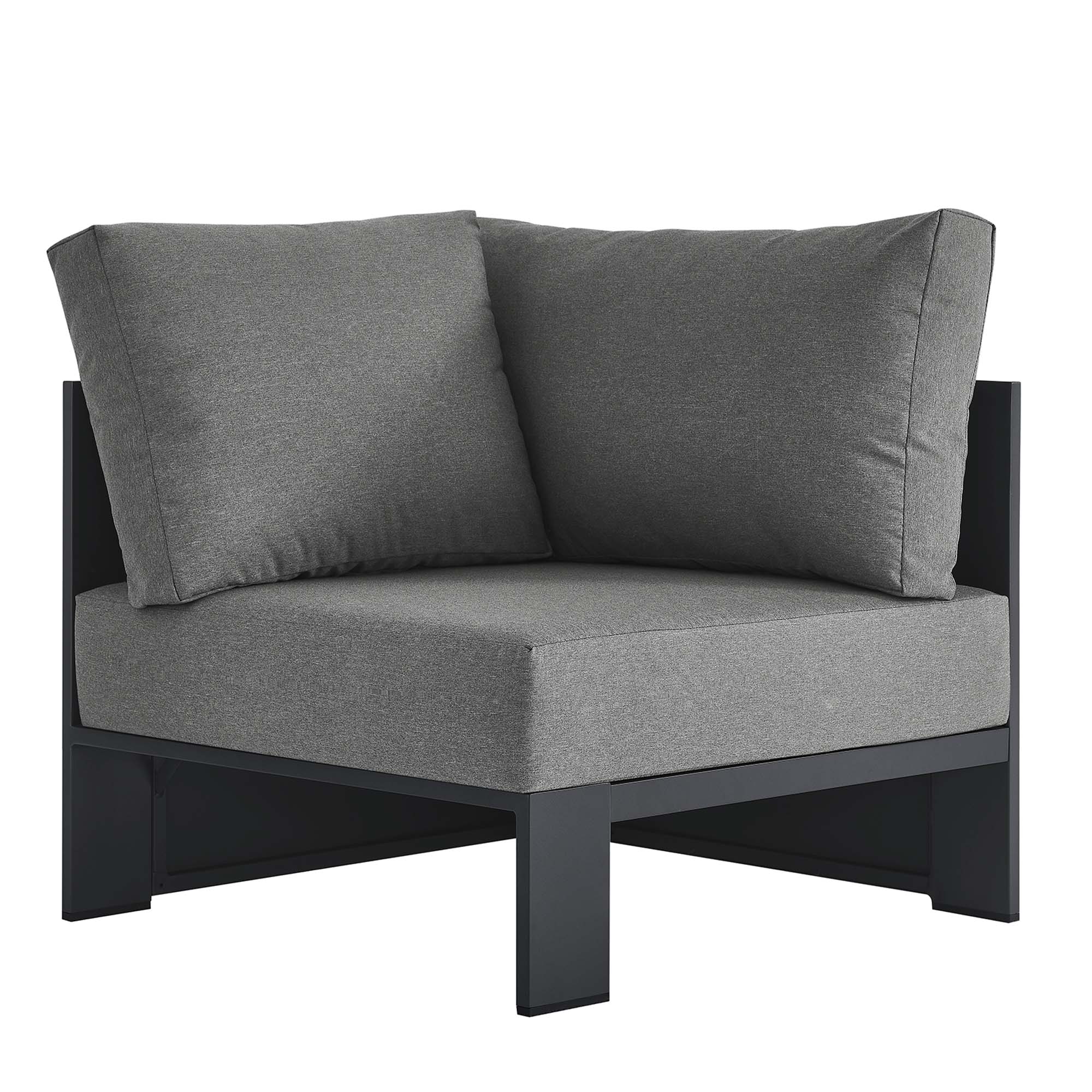 Modway Furniture Tahoe Gray Charcoal Outdoor Patio Modular Corner Chair