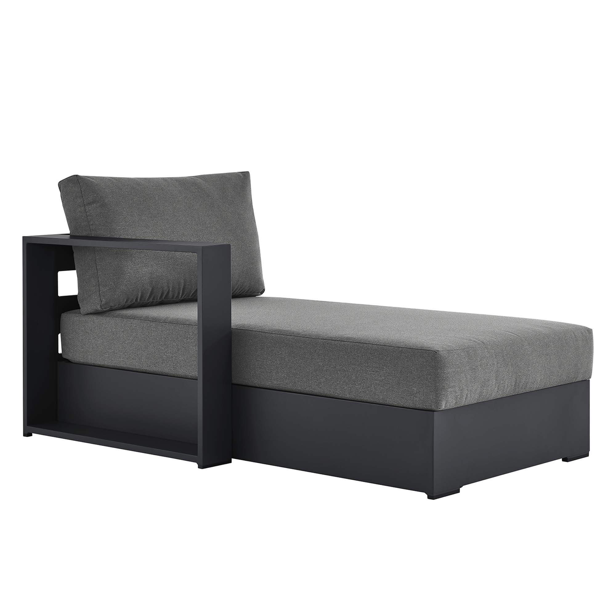 Modway Furniture Tahoe Gray Charcoal Outdoor Patio Modular Left Facing Chai...