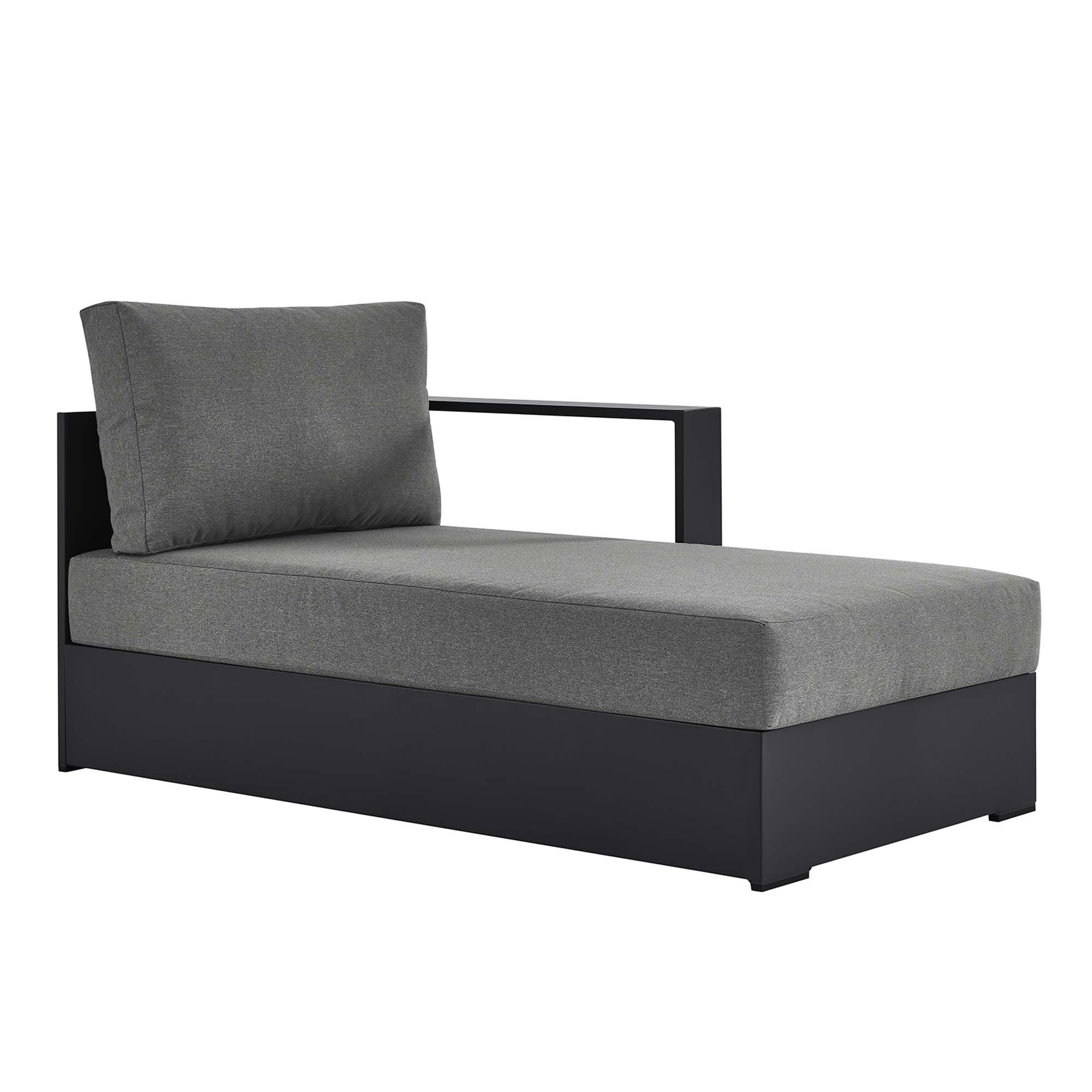 Modway Furniture Tahoe Gray Charcoal Outdoor Patio Modular Right Facing Cha...