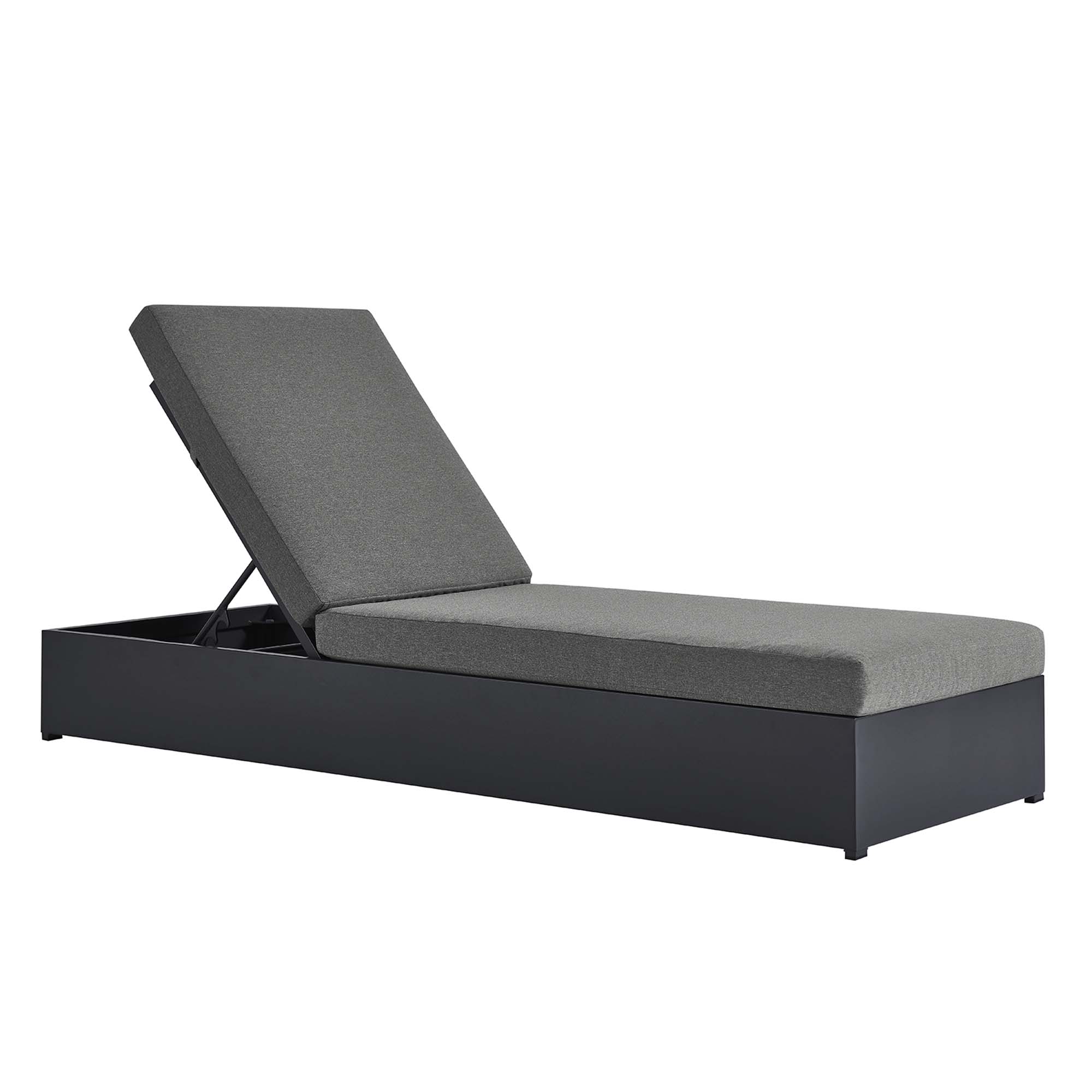 Modway Furniture Tahoe Gray Charcoal Outdoor Patio Chaise Lounge Chair