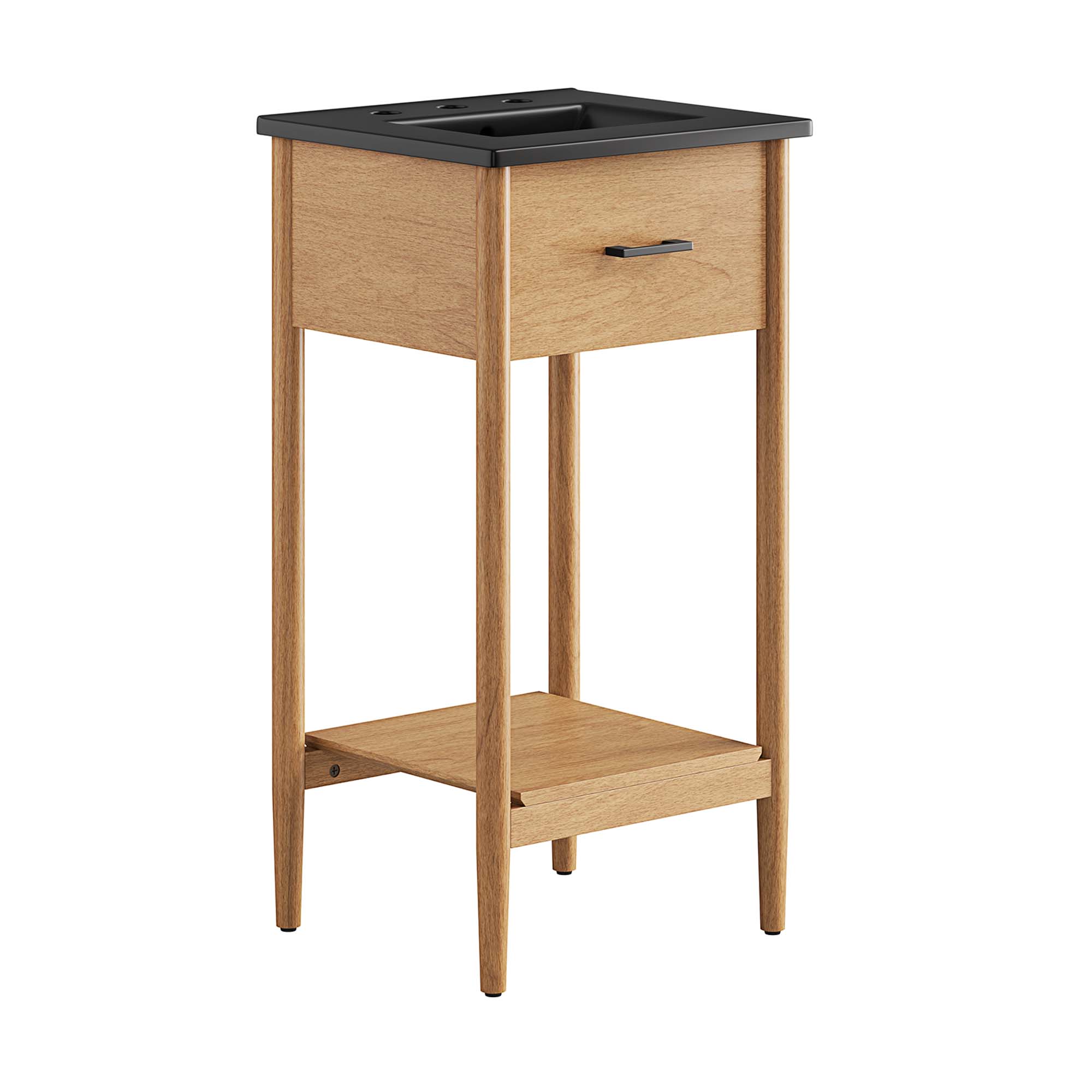 Modway Furniture Zaire Natural Black 18 Inch Bathroom Vanity