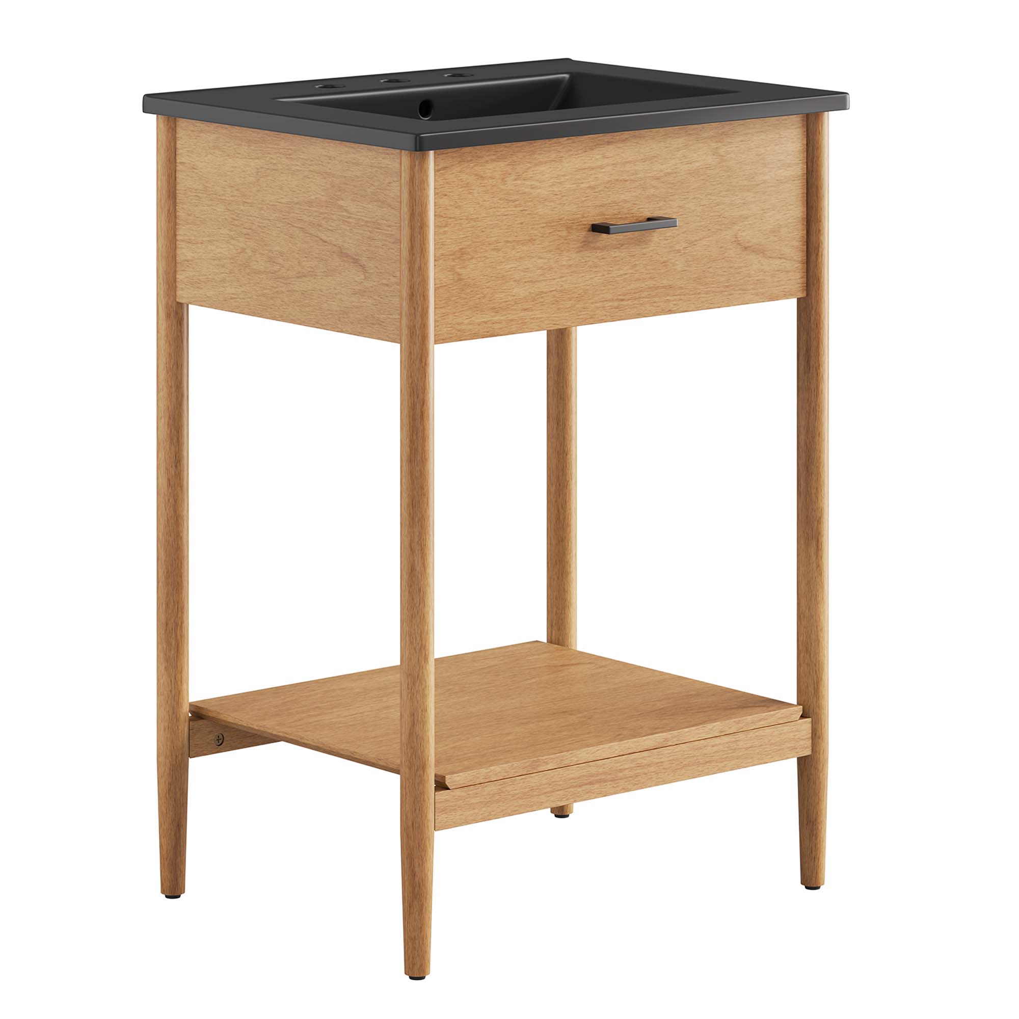 Modway Furniture Zaire Natural Black 24 Inch Bathroom Vanity
