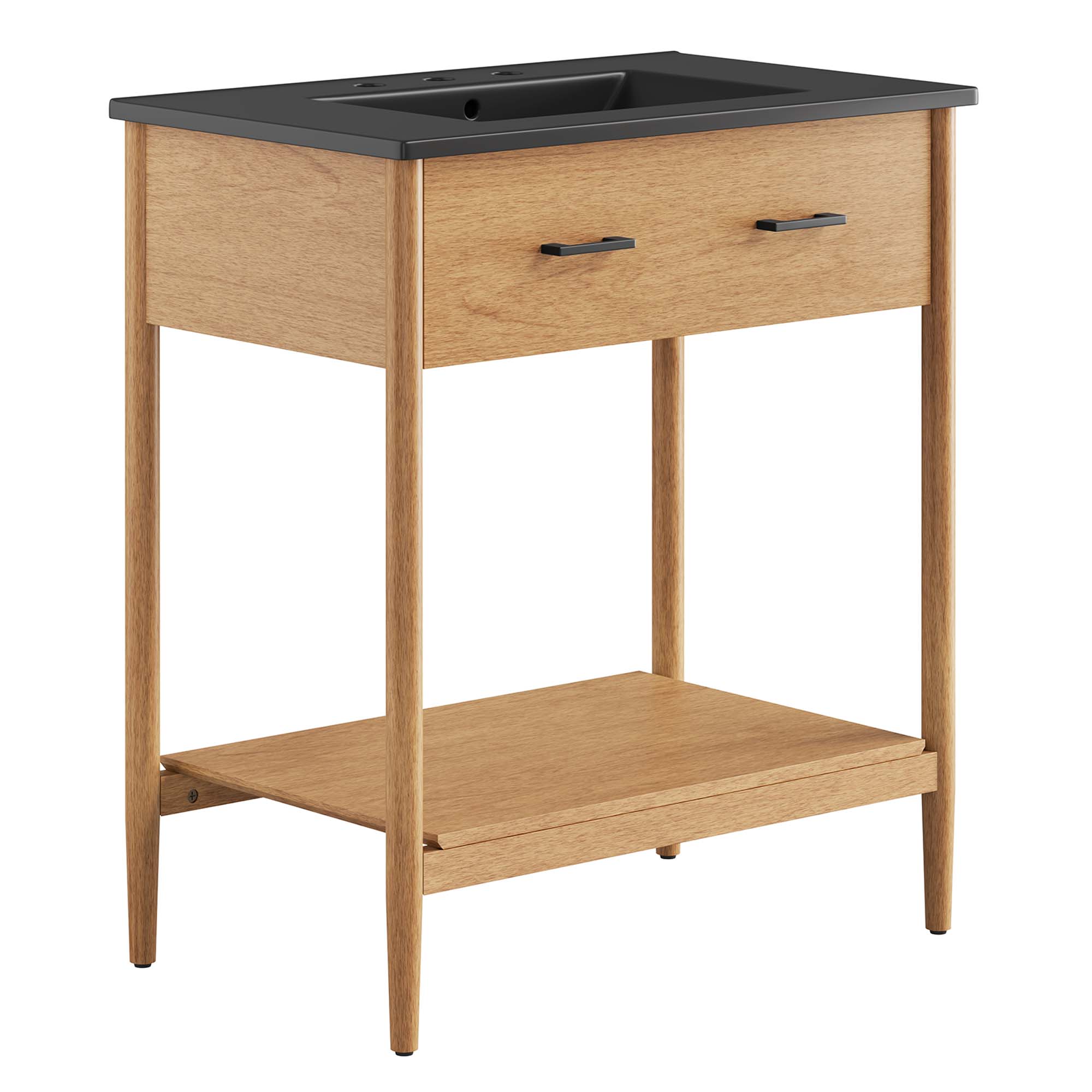 Modway Furniture Zaire Natural Black 30 Inch Bathroom Vanity