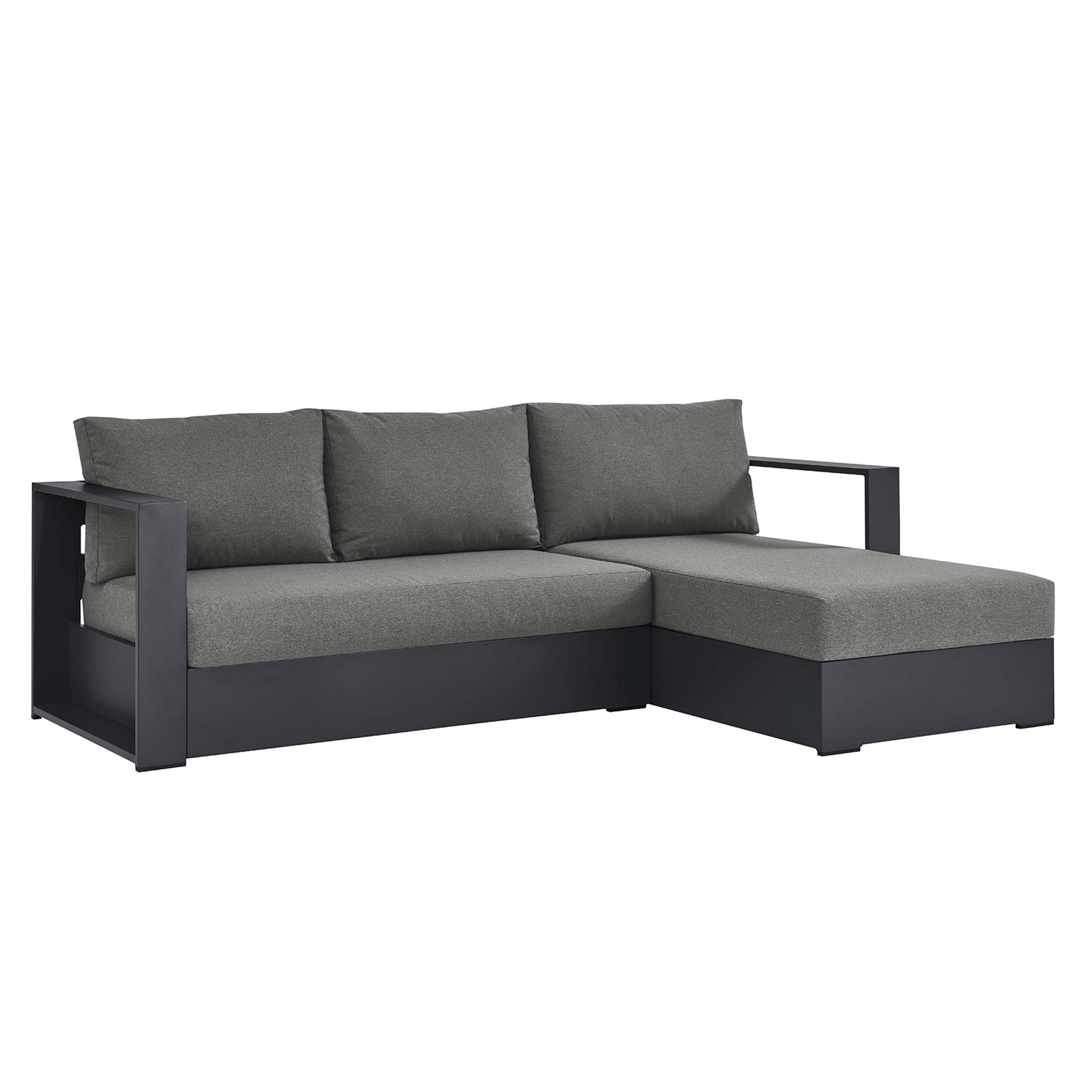 Modway Furniture Tahoe Gray Charcoal 2pc Outdoor Patio Right Facing Chaise ...