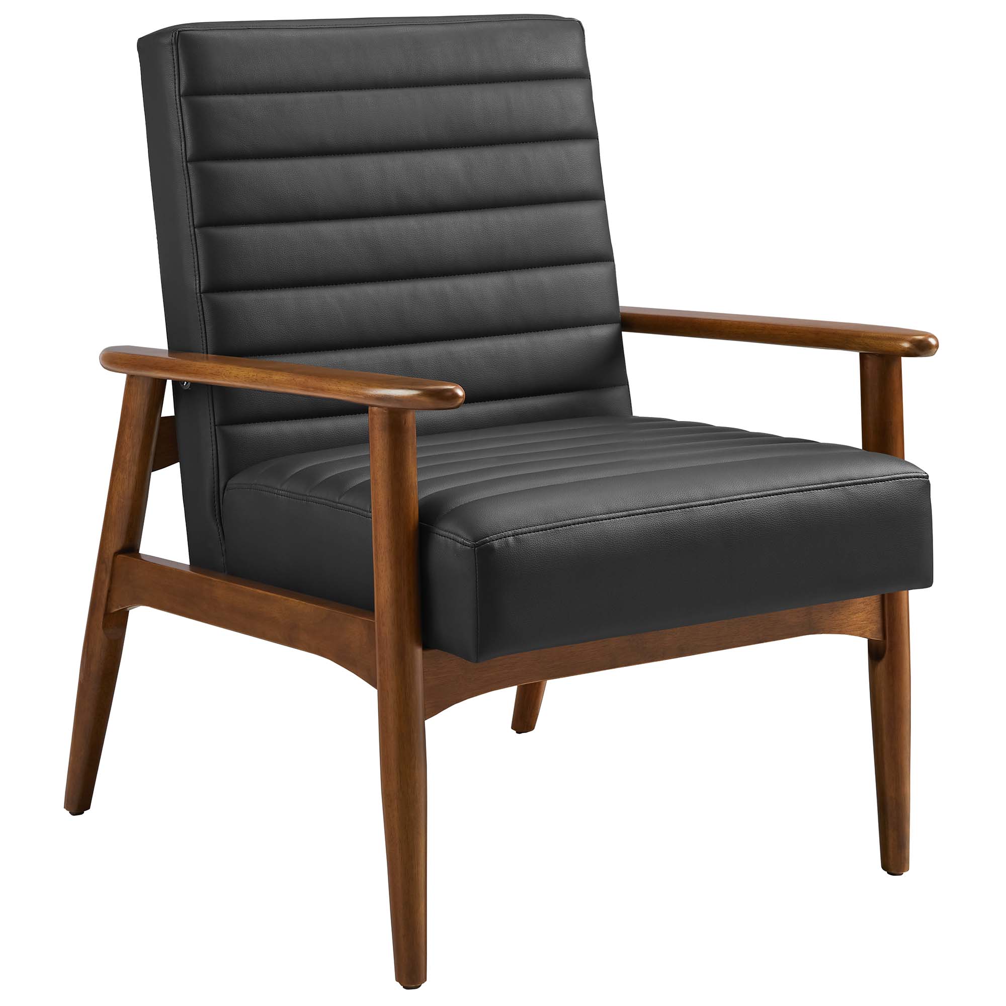 Modway Furniture Jensen Walnut Black Accent Chair