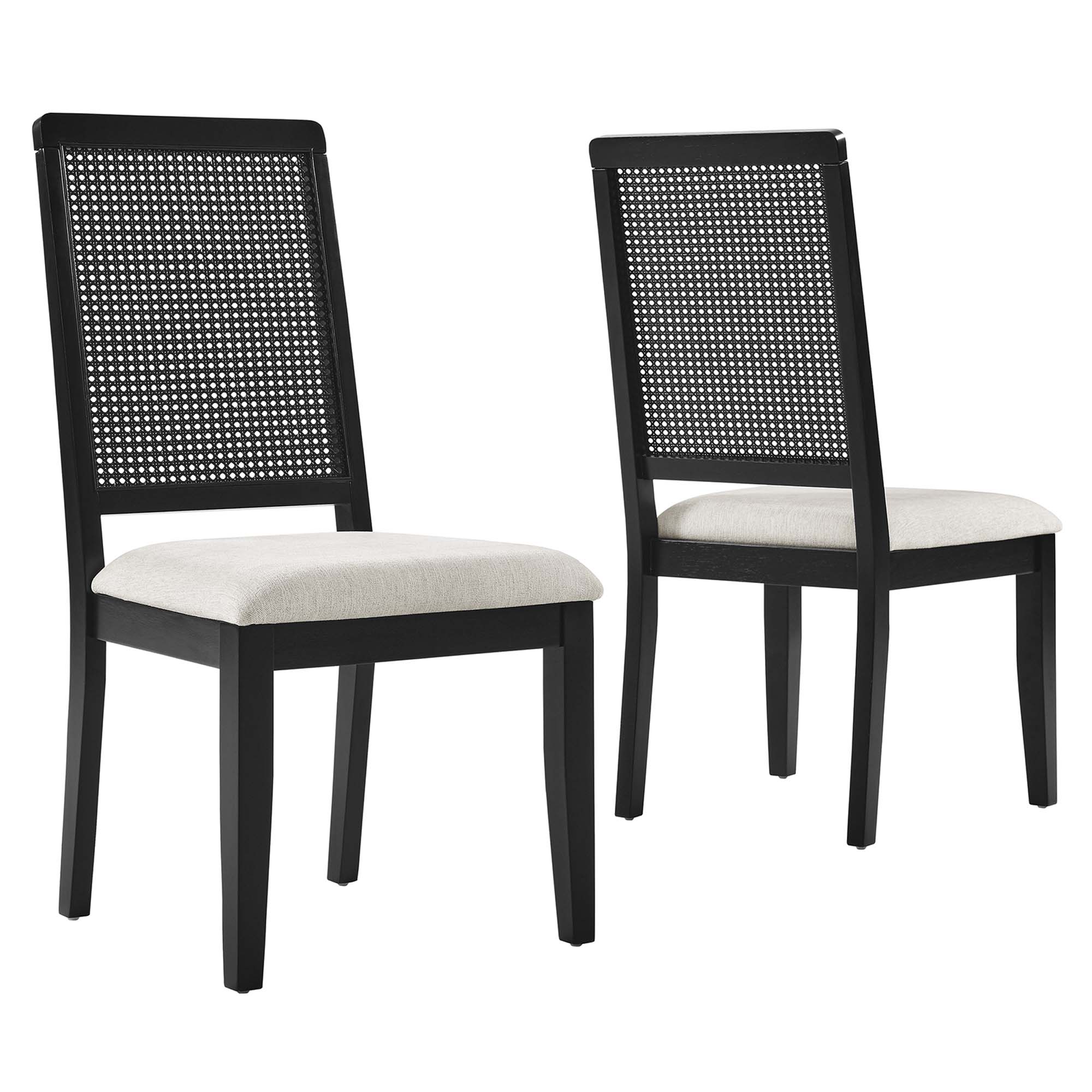2 Modway Furniture Arlo Black Ivory Dining Side Chairs