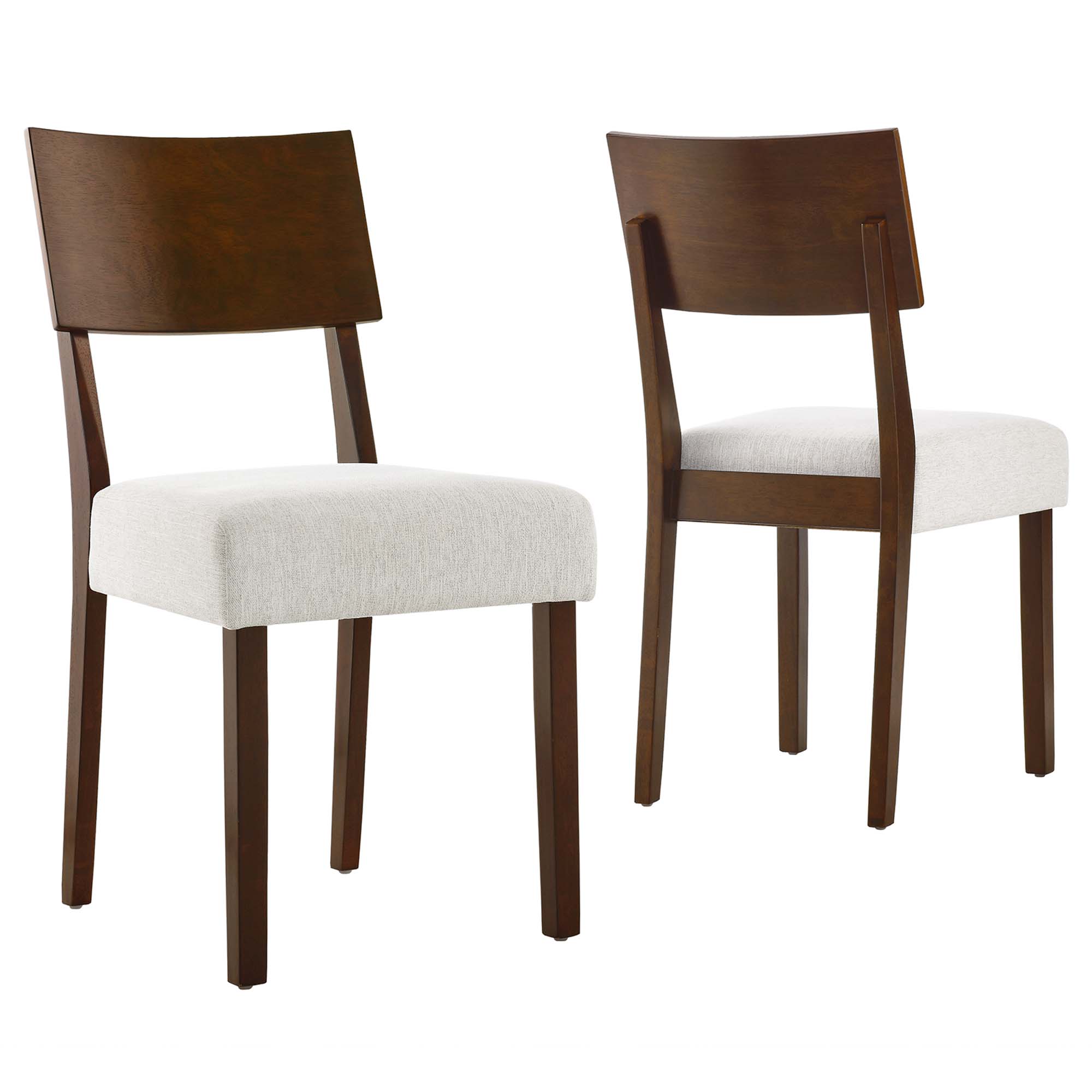 2 Modway Furniture Pax Walnut Ivory Dining Side Chairs