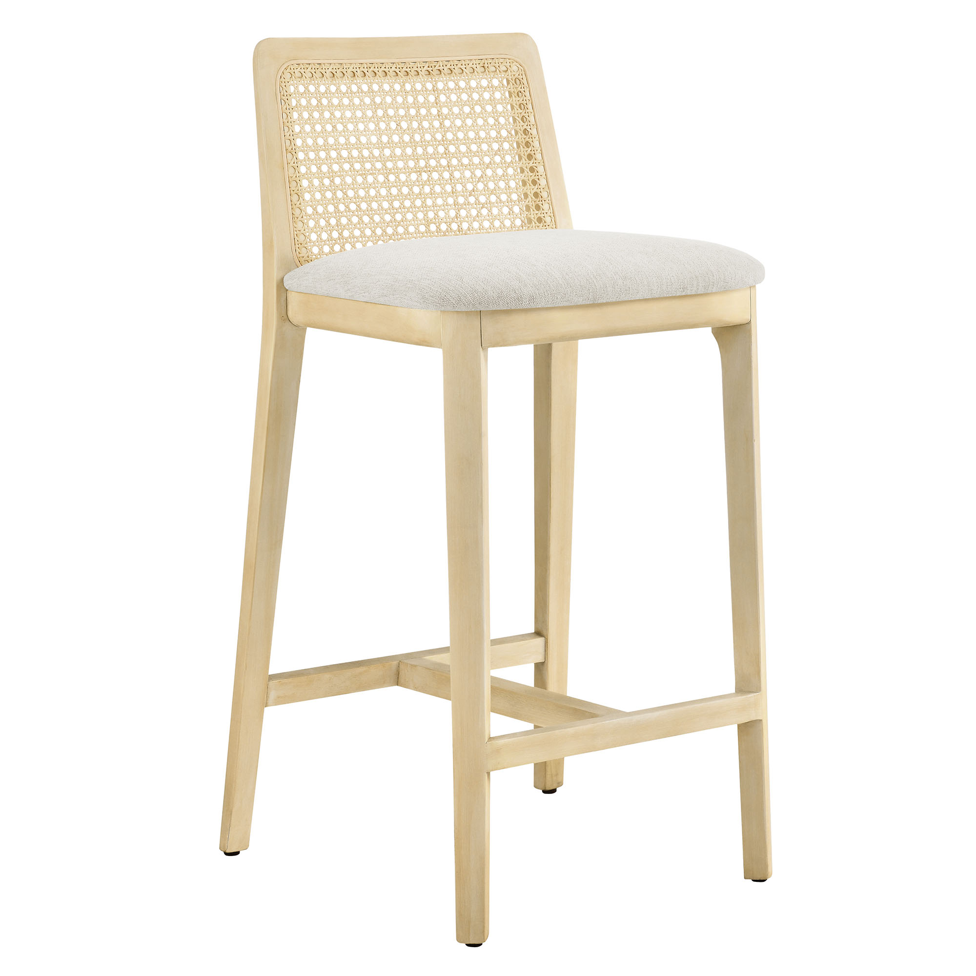 Modway Furniture Monarch Antique White Natural Ivory Counter Stool