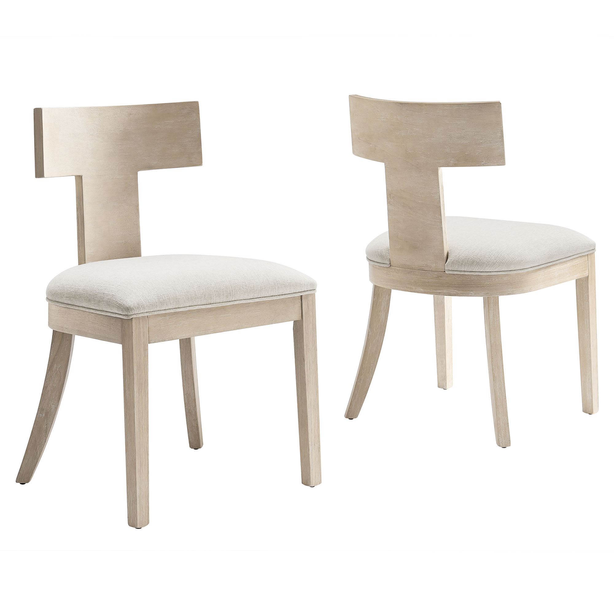 2 Modway Furniture Peregrine Natural Ivory Fabric Dining Chairs