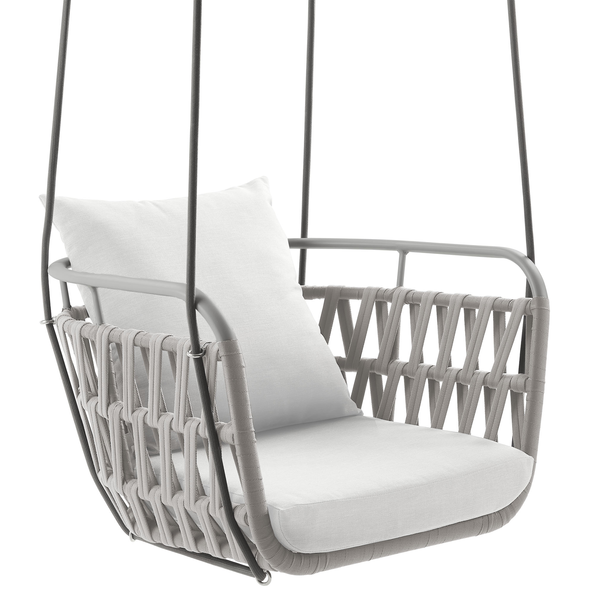 Modway Furniture Kaliah Light Gray White Outdoor Patio Swing Chair