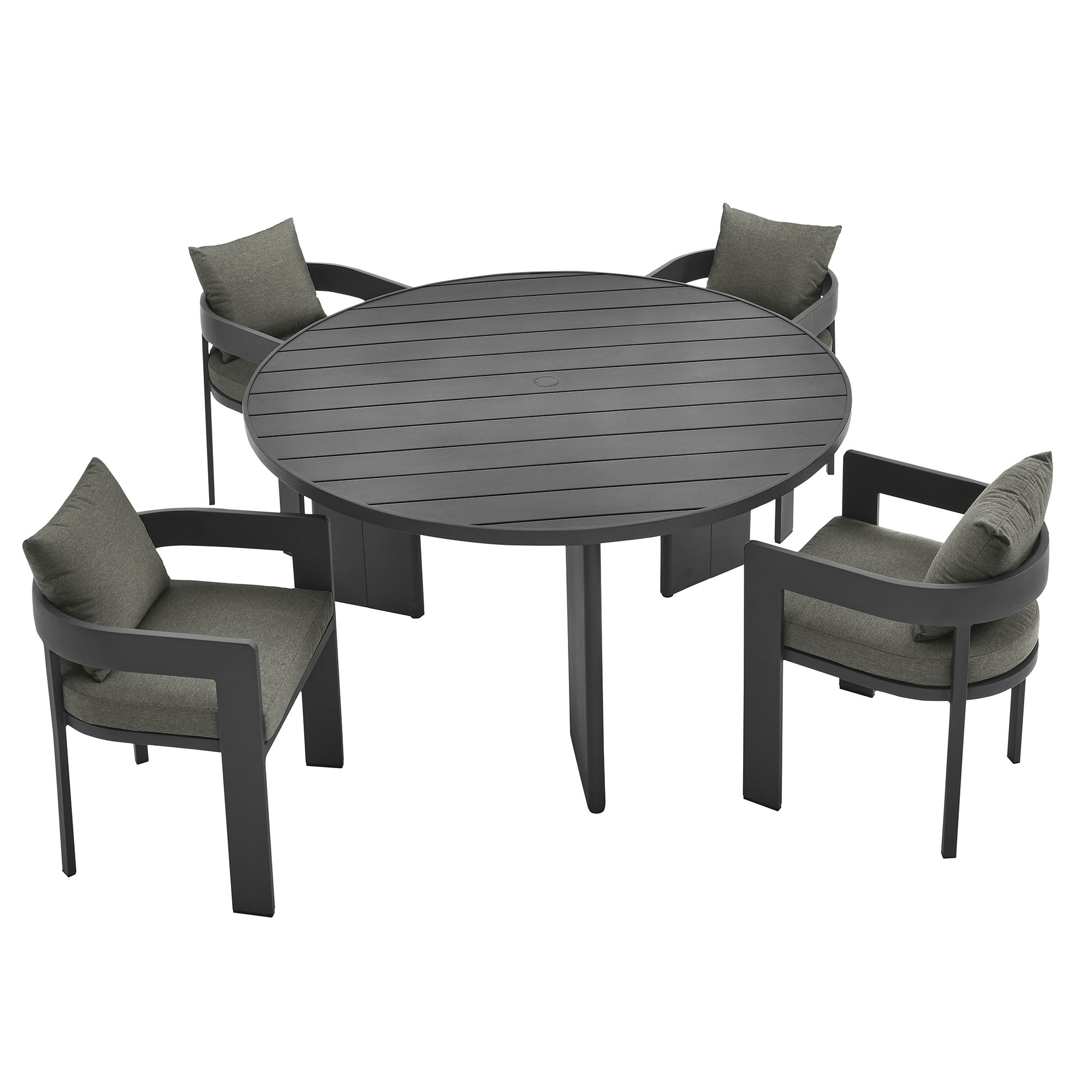 Modway Furniture Tahoe Gray Charcoal 5pc Outdoor Patio Dining Set