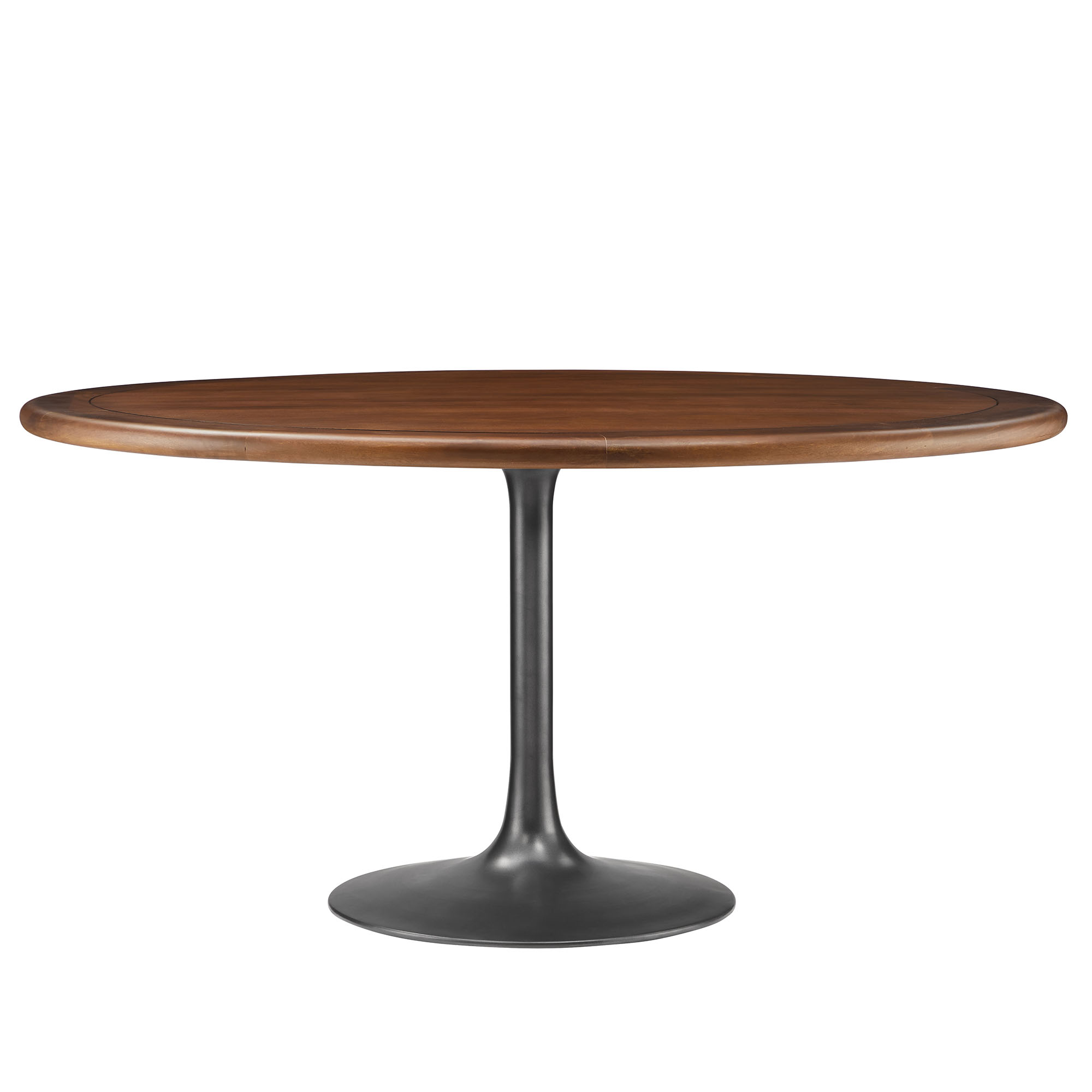 Modway Furniture Lippa Black Walnut Solid Wood 60 Inch Round Pedestal Dinin...
