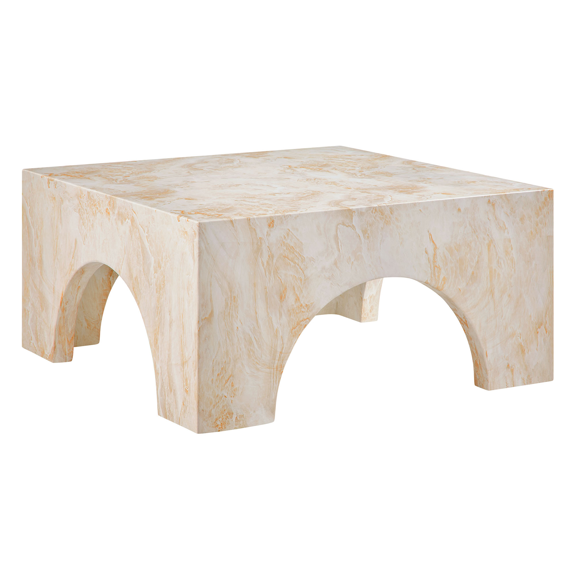 Modway Furniture Valen Honey Onyx Indoor Outdoor Patio Arched Coffee Table