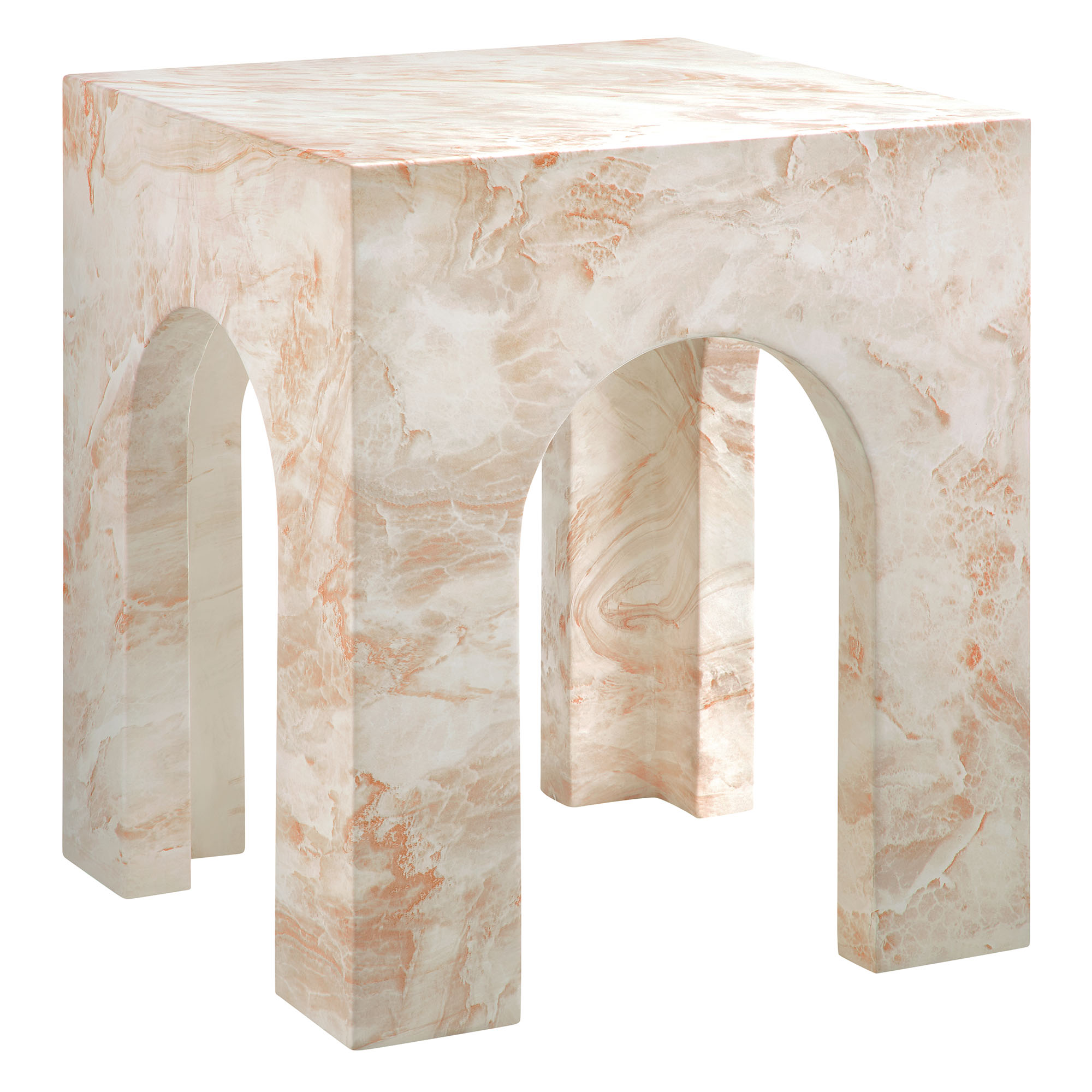Modway Furniture Valen Honey Onyx Square Indoor Outdoor Patio Arched Side T...