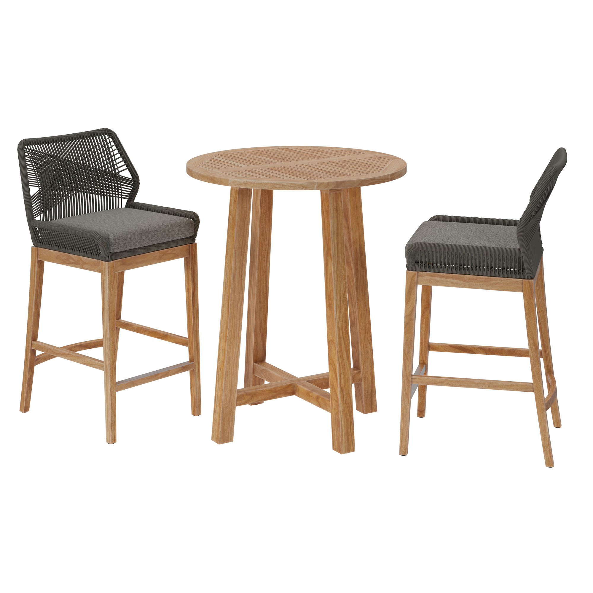 Modway Furniture Wellspring Gray Graphite 3pc Outdoor Bar Set