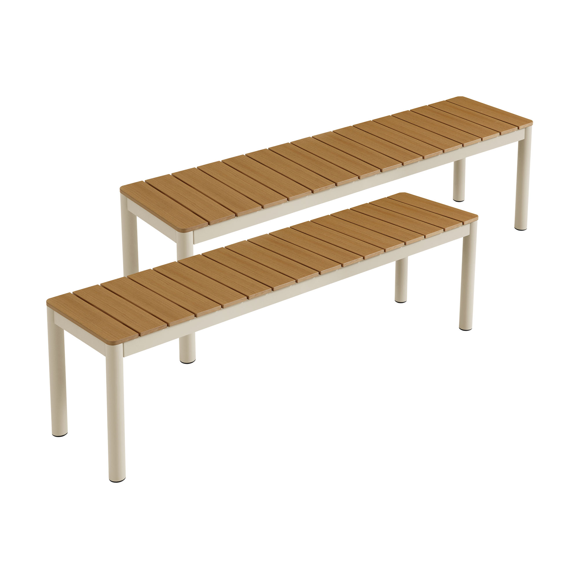 2 Modway Furniture Finn Natural Outdoor Patio Benches