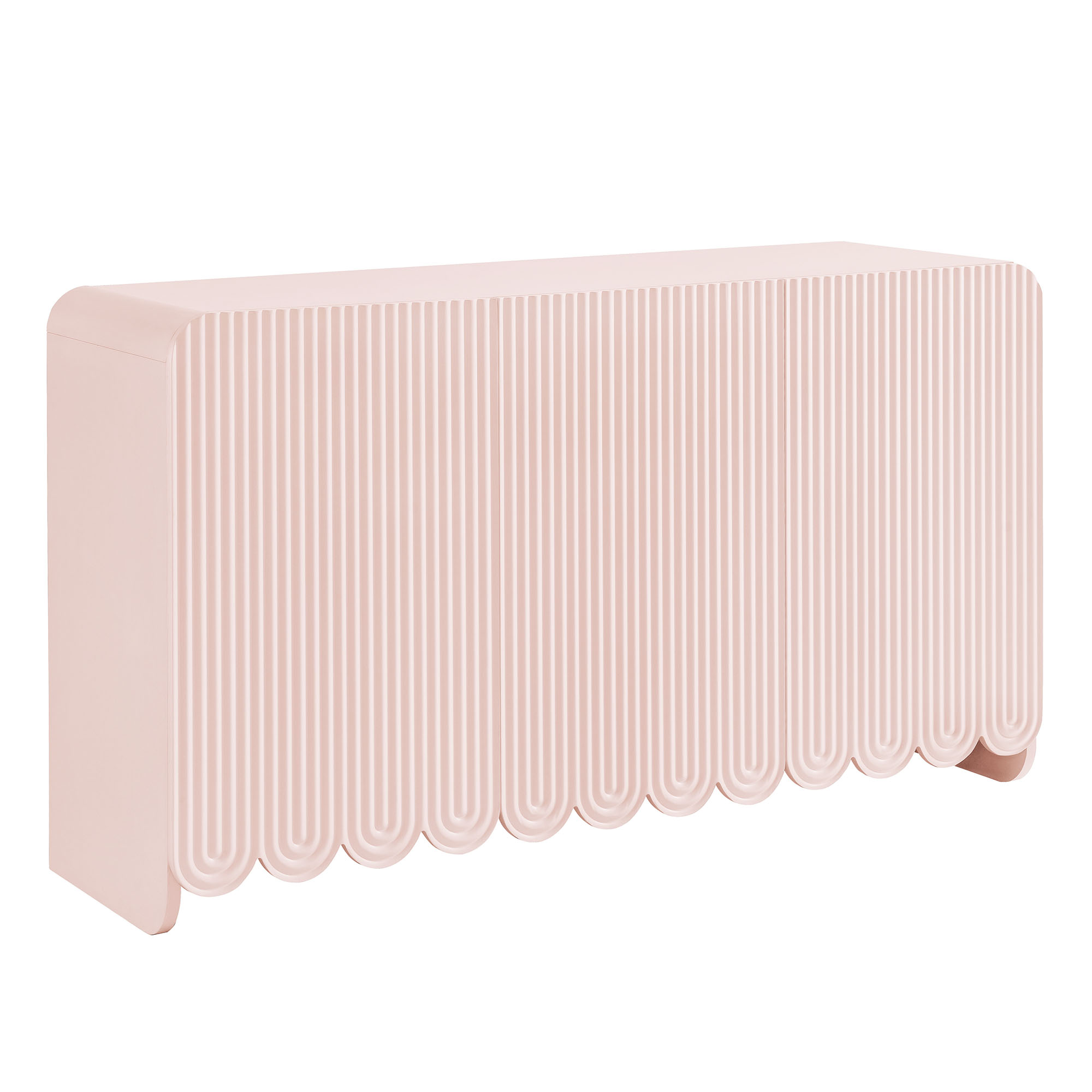 Modway Furniture Dahlia Soft Pink Fluted and Scalloped Sideboard Storage Ca...